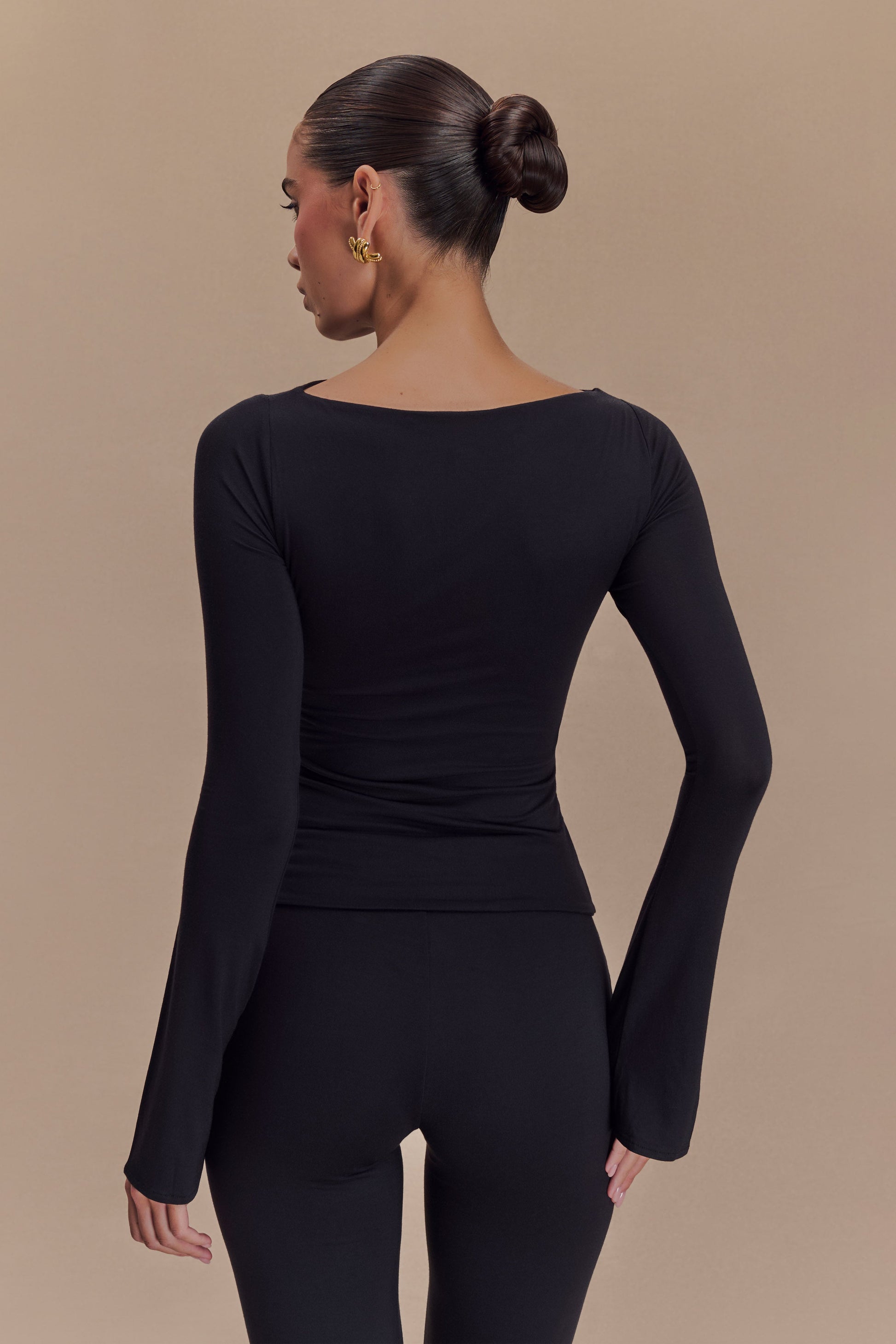 Preston Modal Long Sleeve Top - Black #5