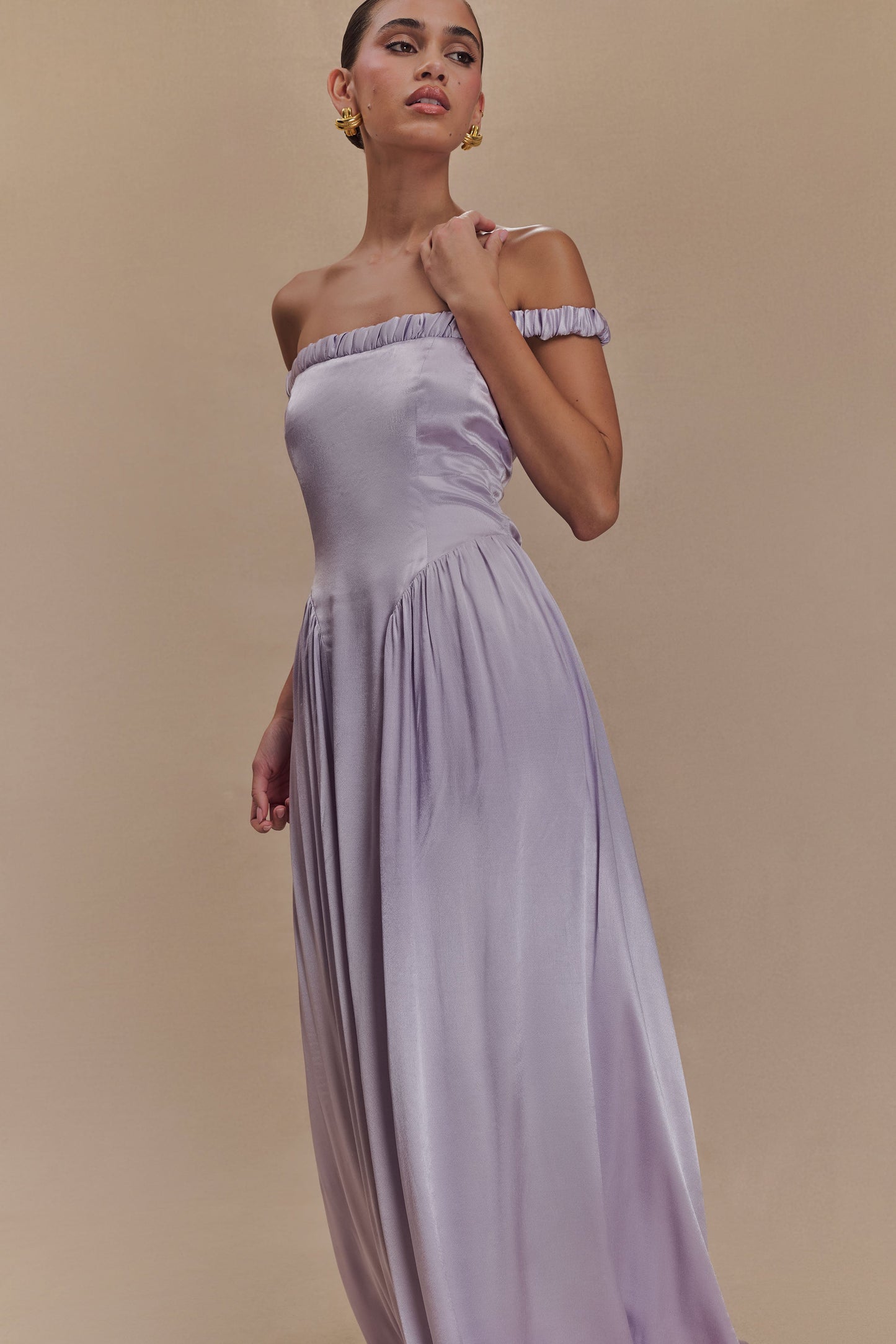 Coco Dropped Waist Maxi Dress - Lilac