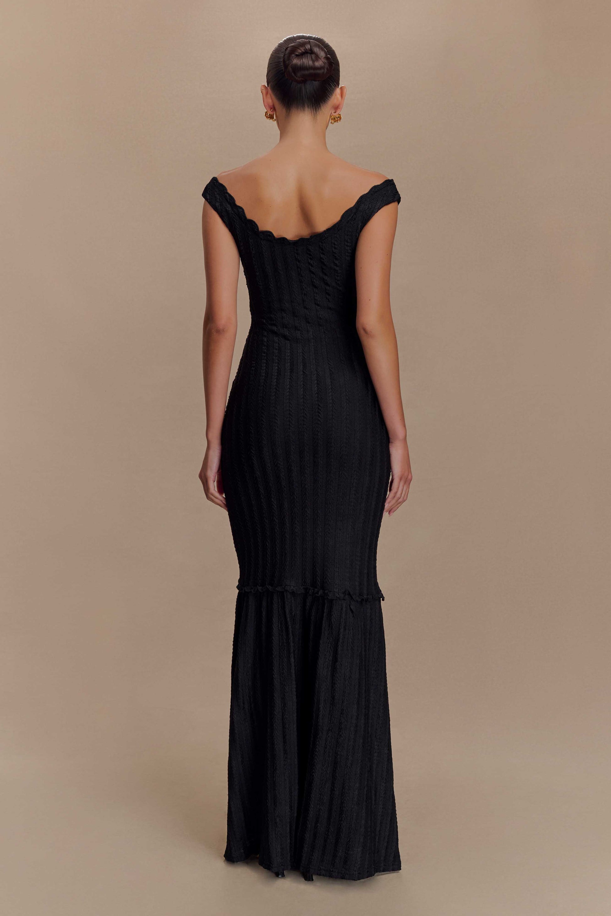 Natalie Off Shoulder Maxi Dress - Black #2