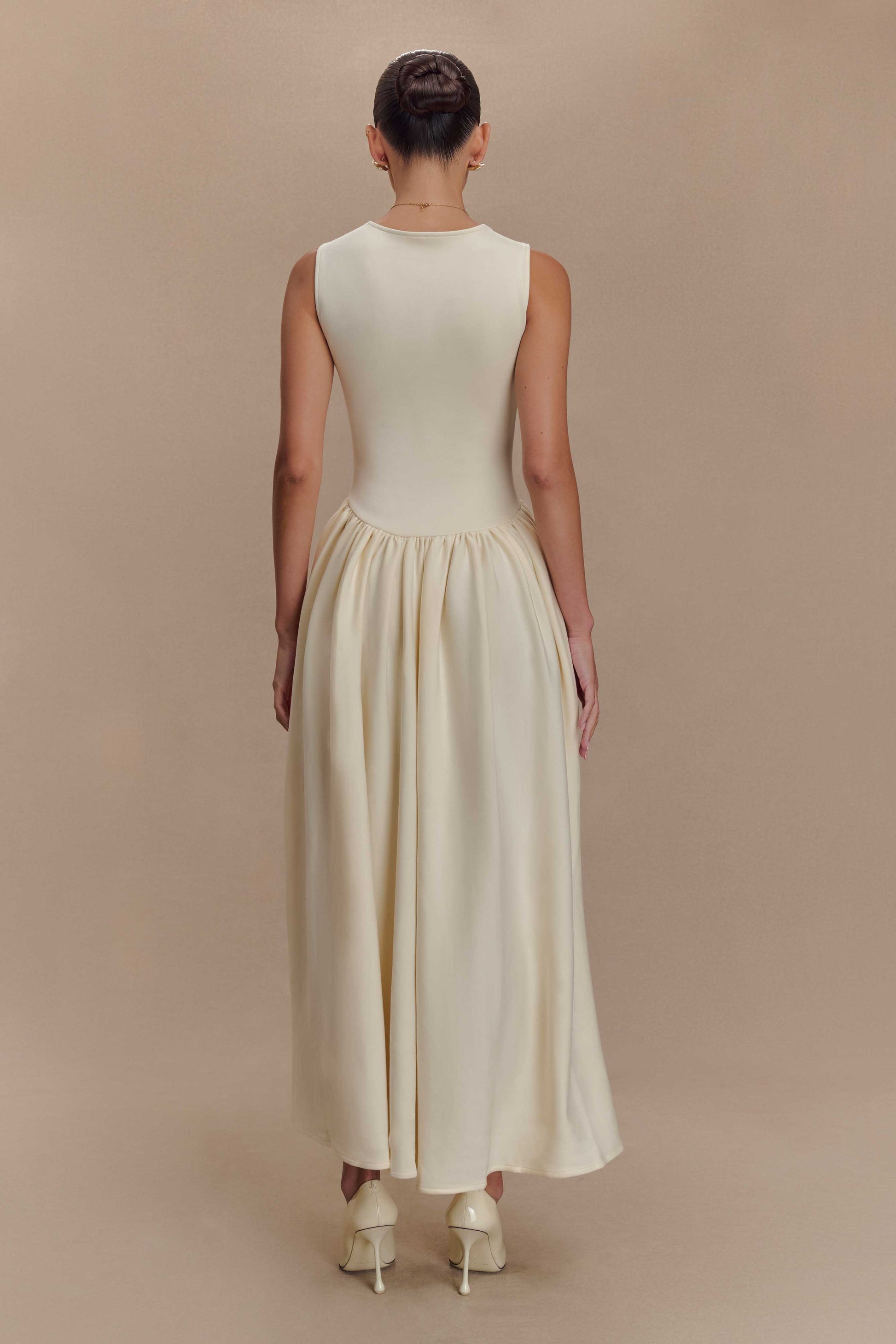 Sharon Scuba Jersey Midi Dress - Ivory #4