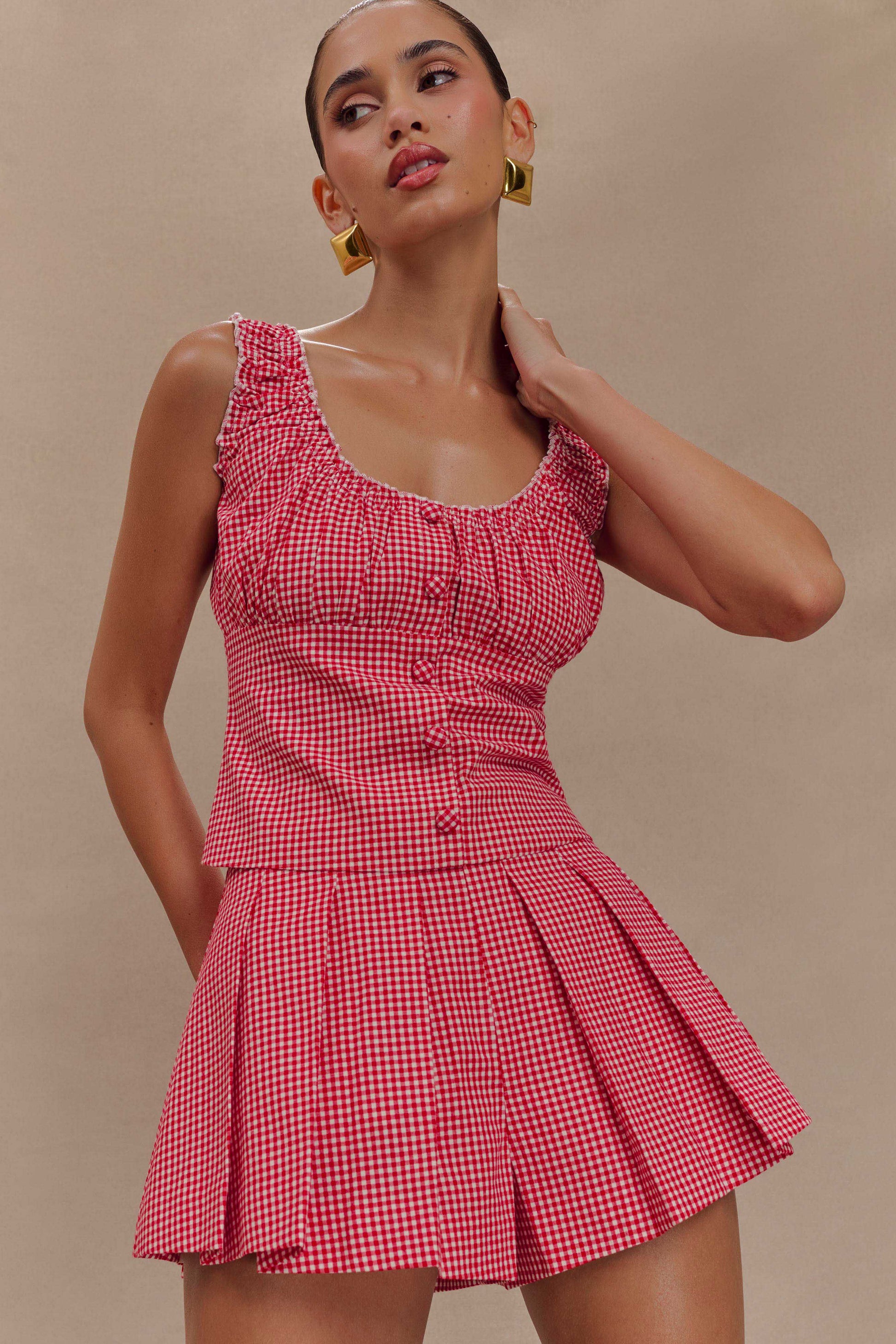 Issy Shorts - Red Gingham #3