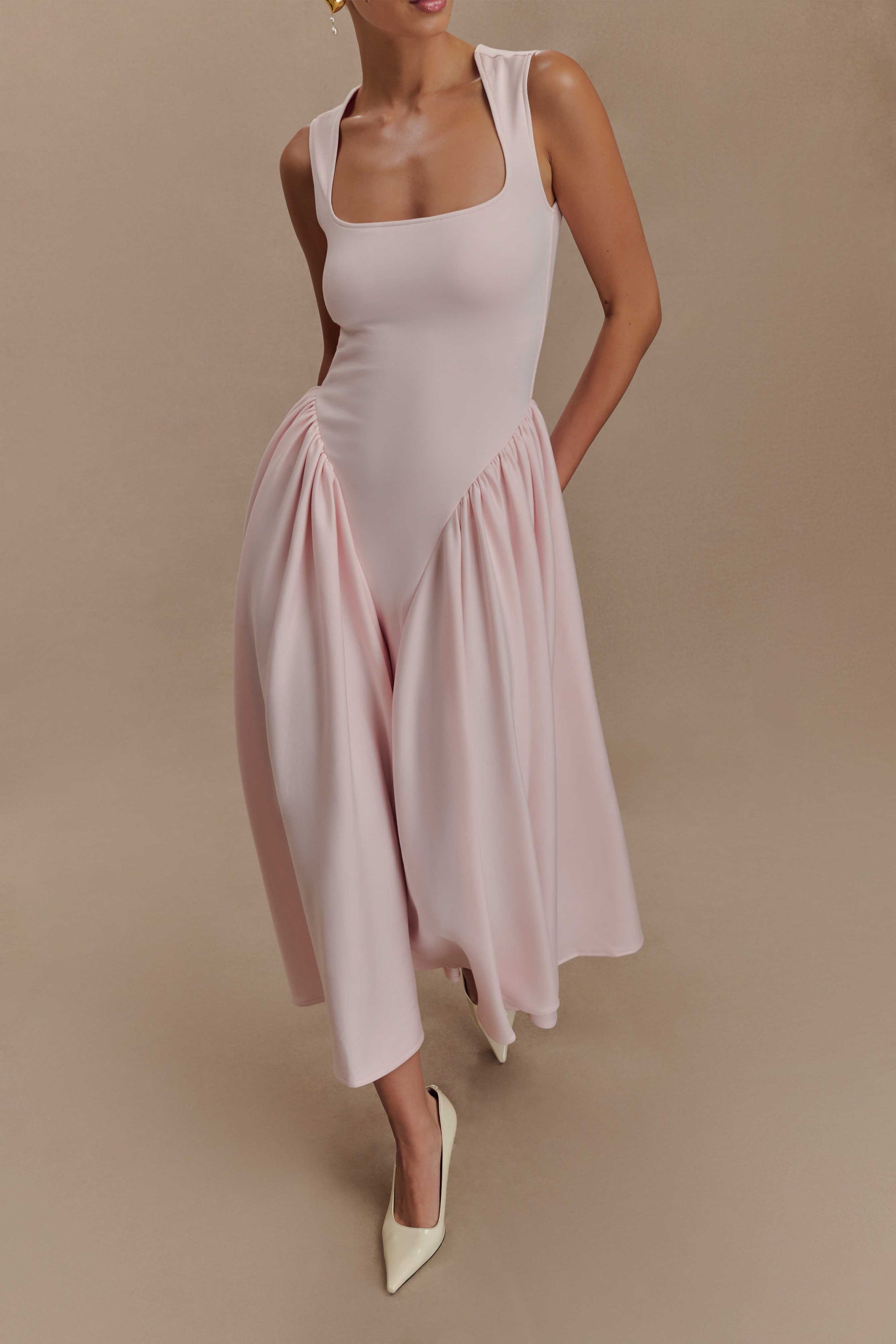 Sharon Scuba Jersey Midi Dress - Ballet Pink #4
