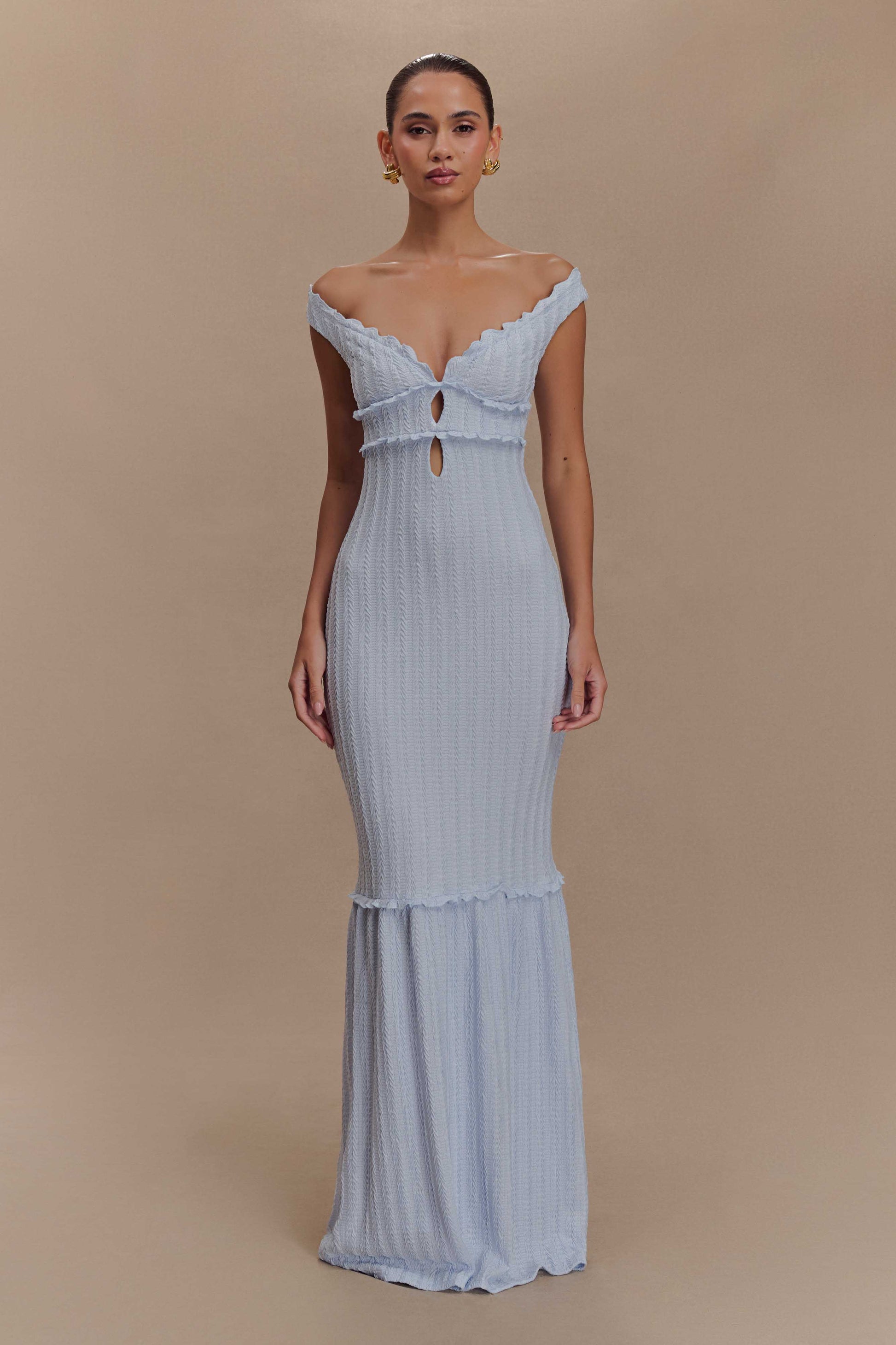 Natalie Off Shoulder Maxi Dress - Sky Blue #5