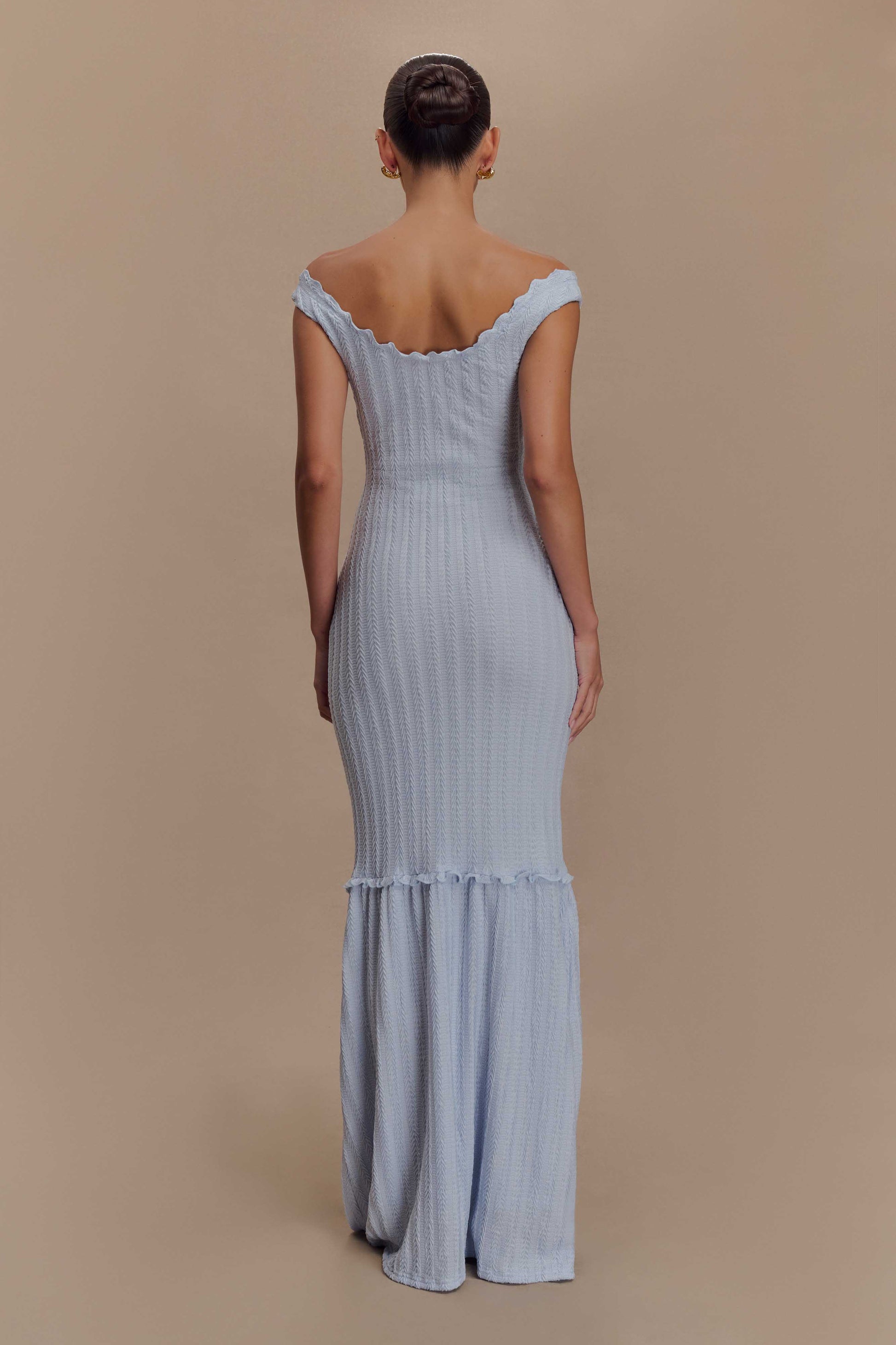 Natalie Off Shoulder Maxi Dress - Sky Blue #2