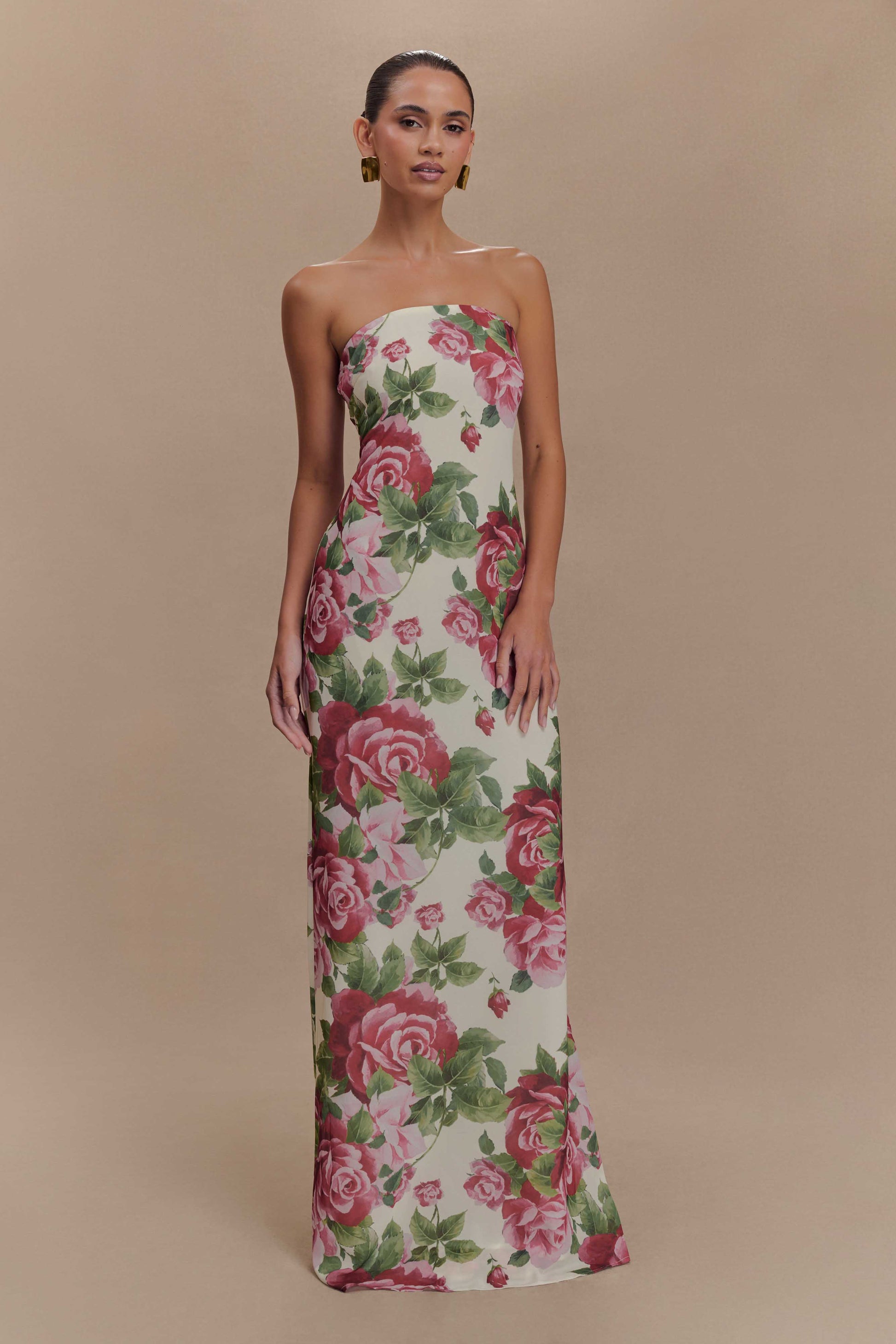 Ella Strapless Chiffon Maxi Dress - Sonia Rose Print #5