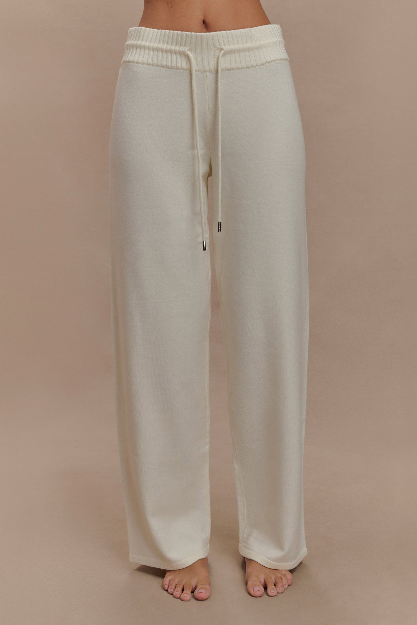 Natalya Knit Wide Leg Pants - Ivory