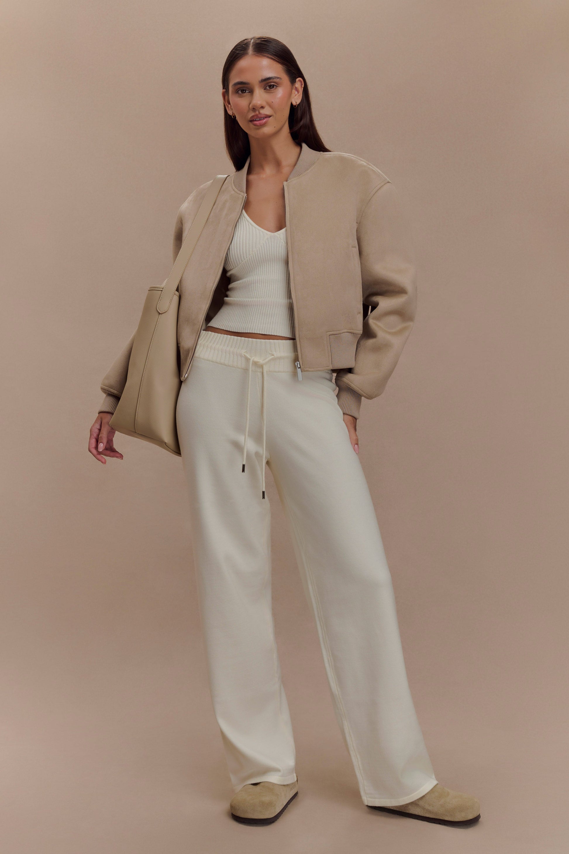 Rudy Suede Bomber Jacket - Sand #7