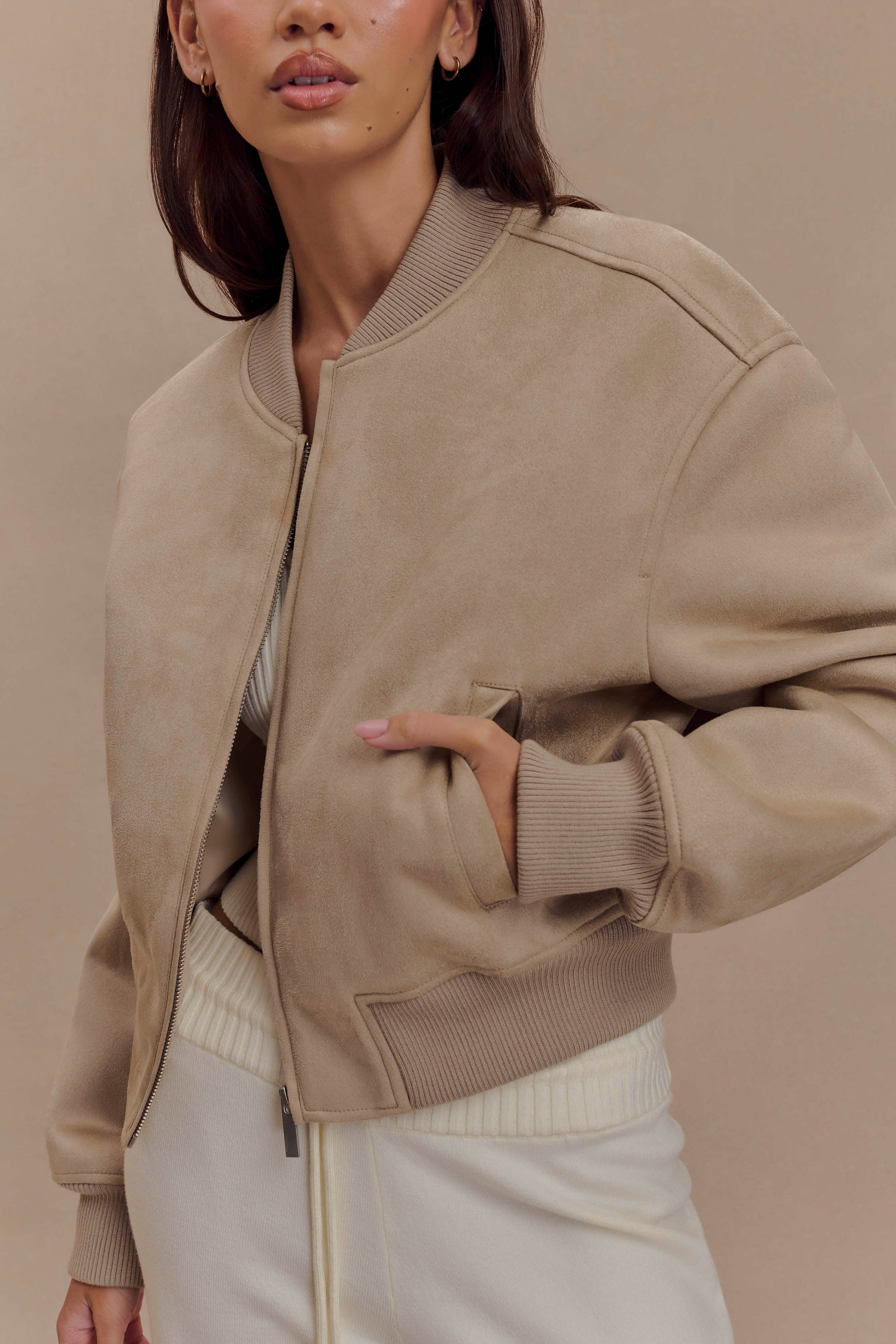 Rudy Suede Bomber Jacket - Sand #8