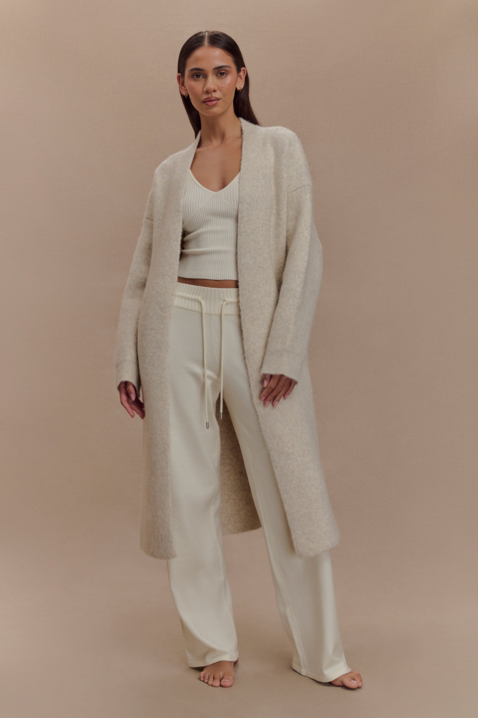 Benson Maxi Knit Cardigan - Cream Marle #5