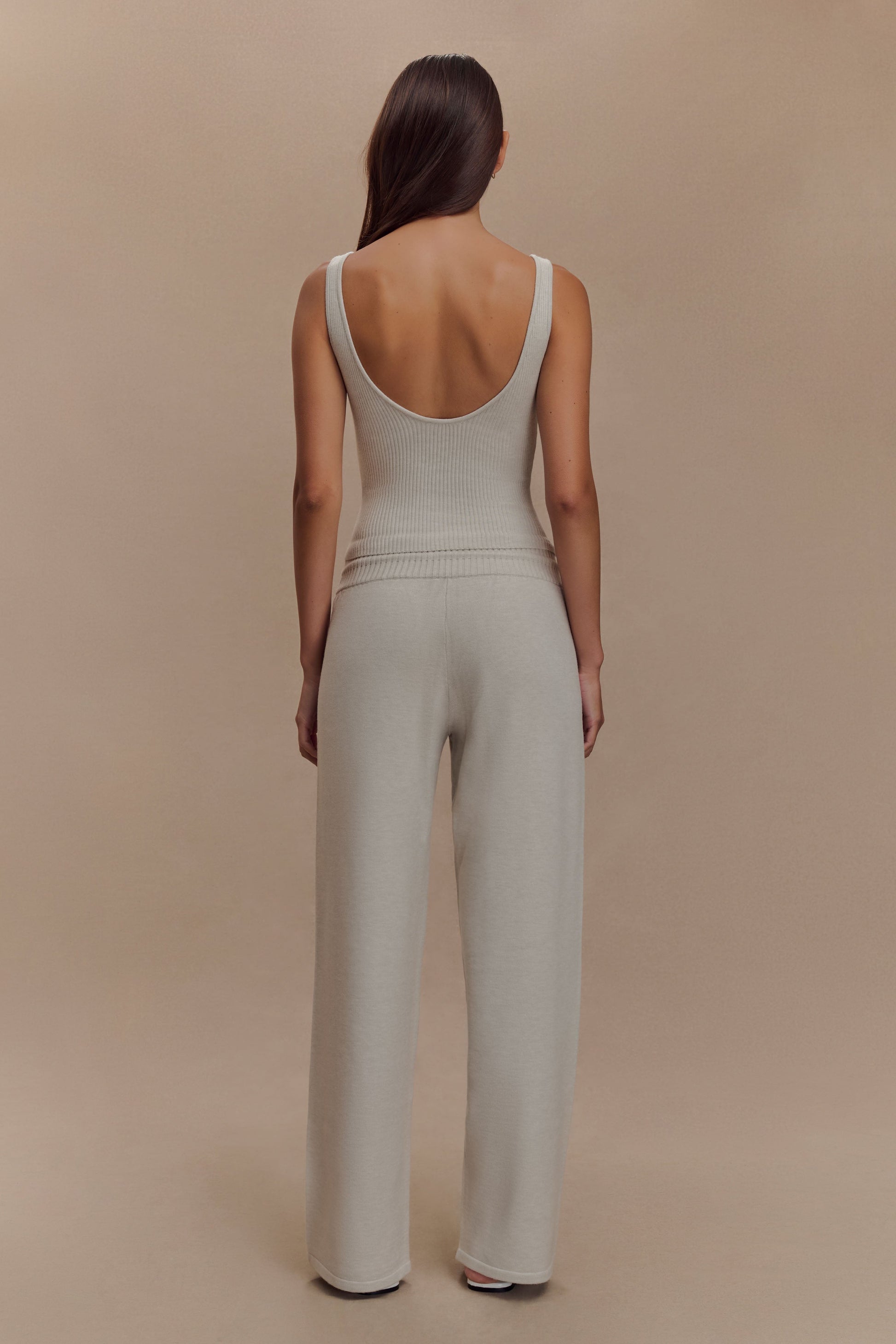 Natalya Knit Wide Leg Pants - Heather Grey Marle #2