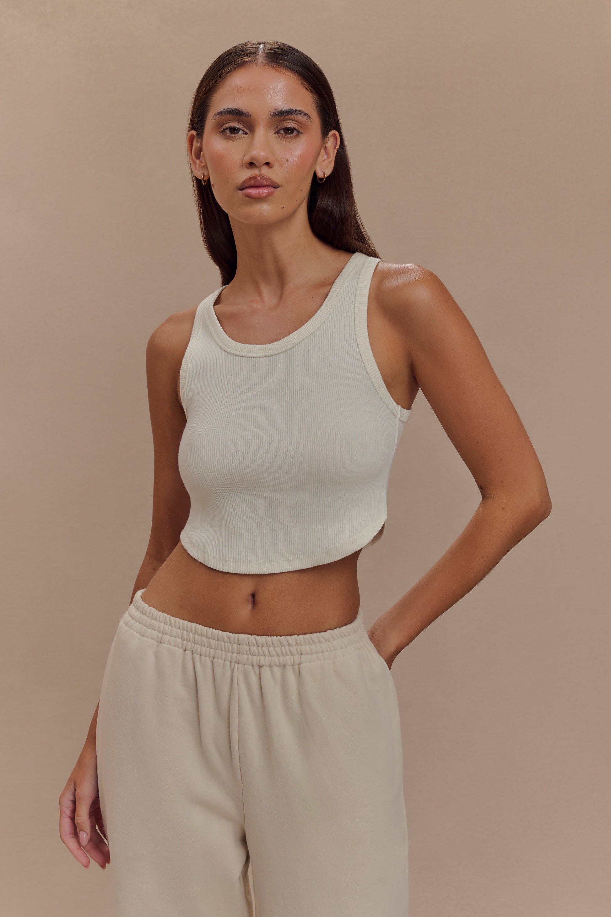 Morgana Ribbed Tank Top - White #2