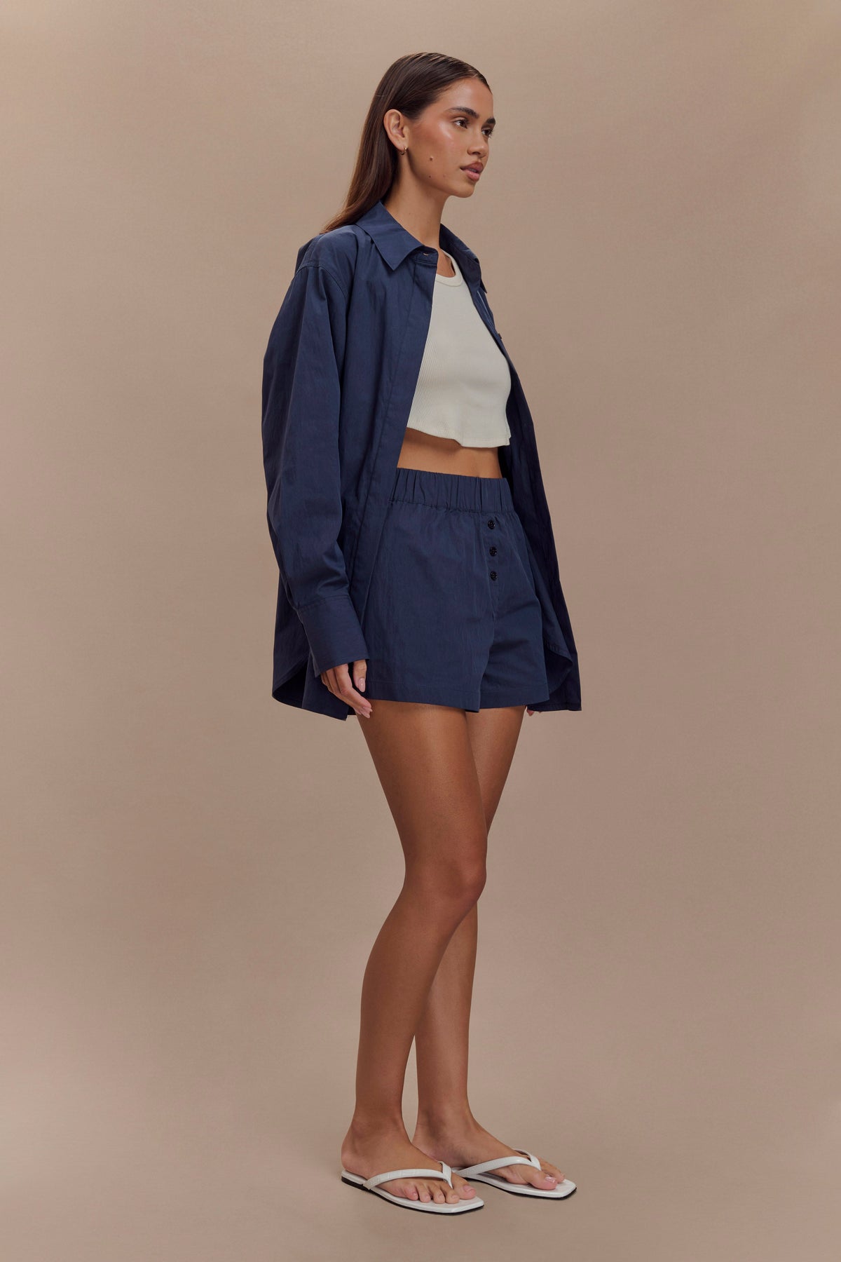 Campbell Cotton Oversized Shirt - Navy #6