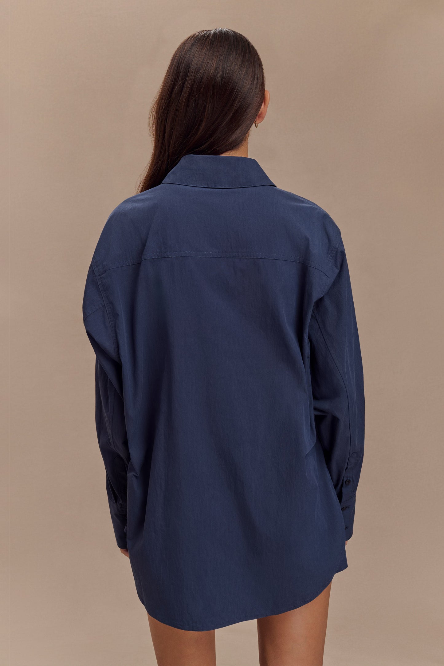 Campbell Cotton Oversized Shirt - Navy