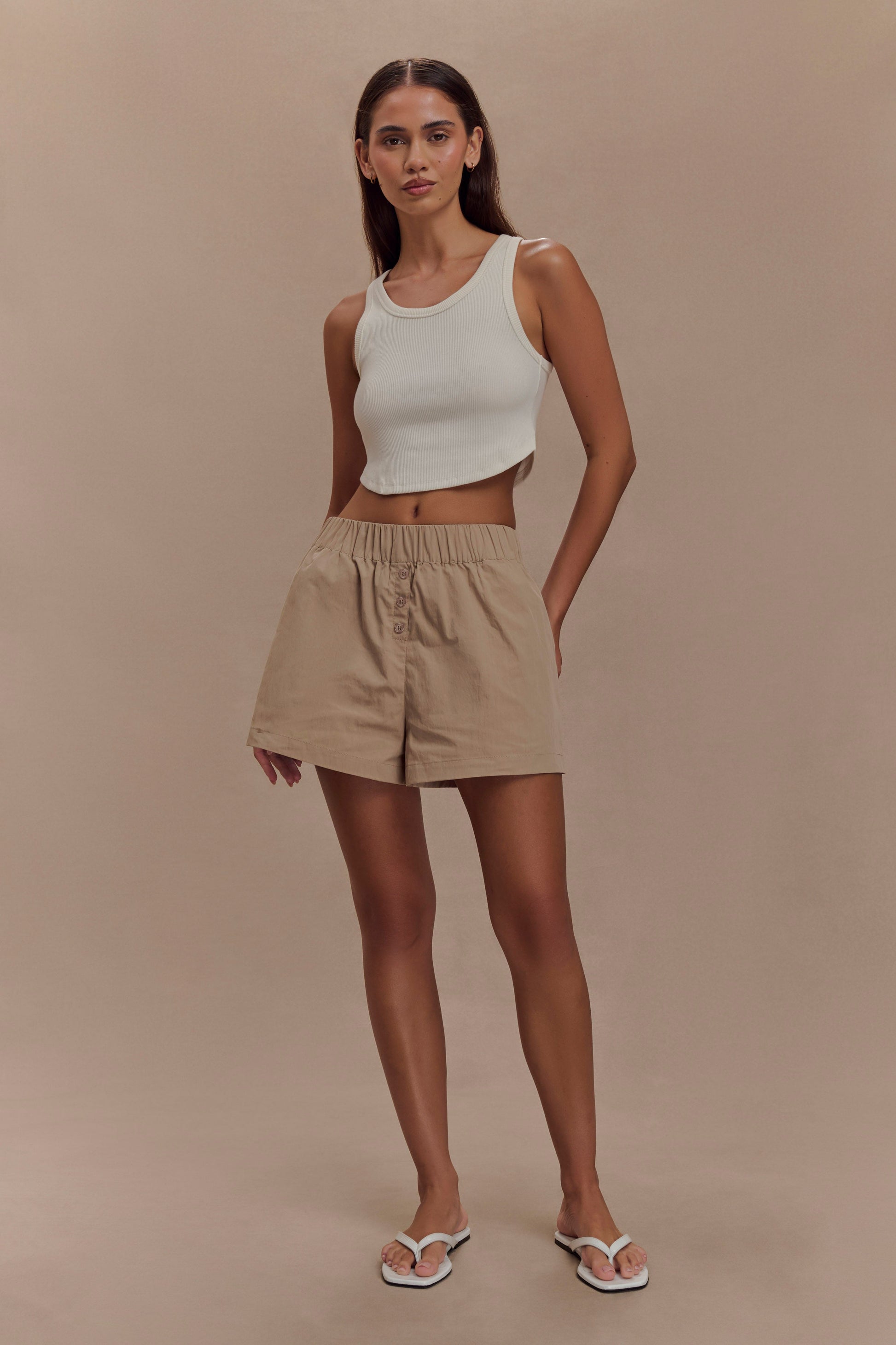 Johanna Cotton Relaxed Shorts - Sand #6