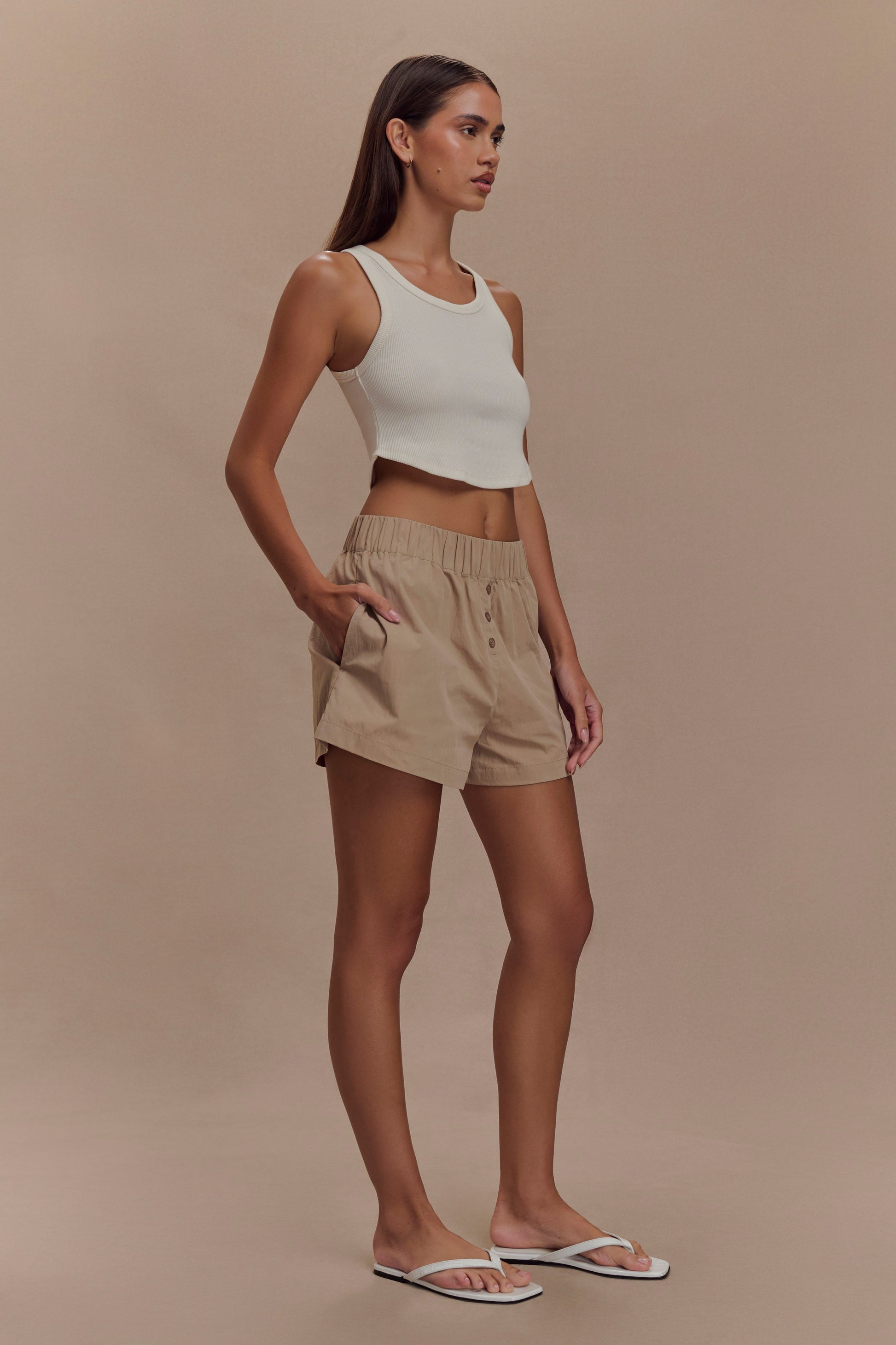 Johanna Cotton Relaxed Shorts - Sand #5