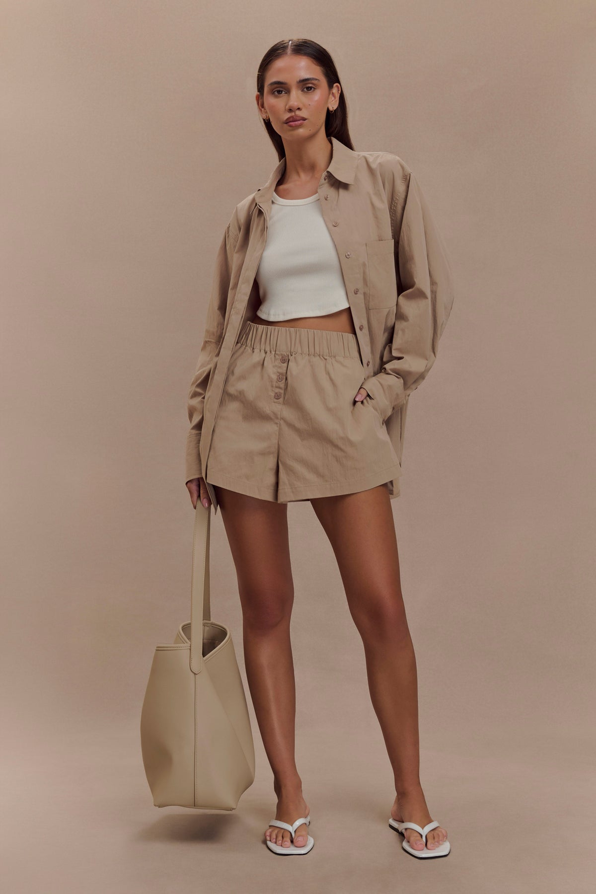Johanna Cotton Relaxed Shorts - Sand #7