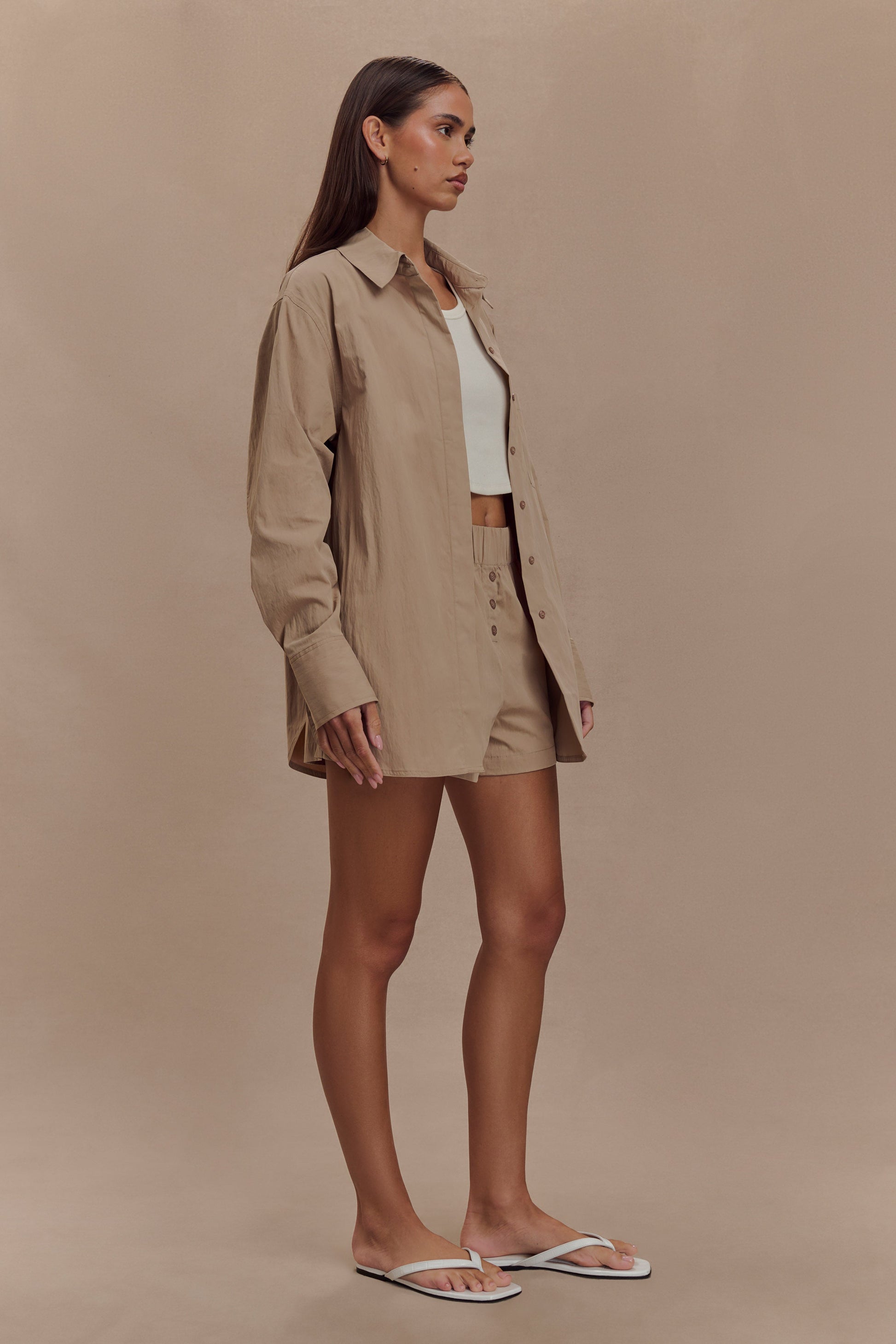 Campbell Cotton Oversized Shirt - Sand #7