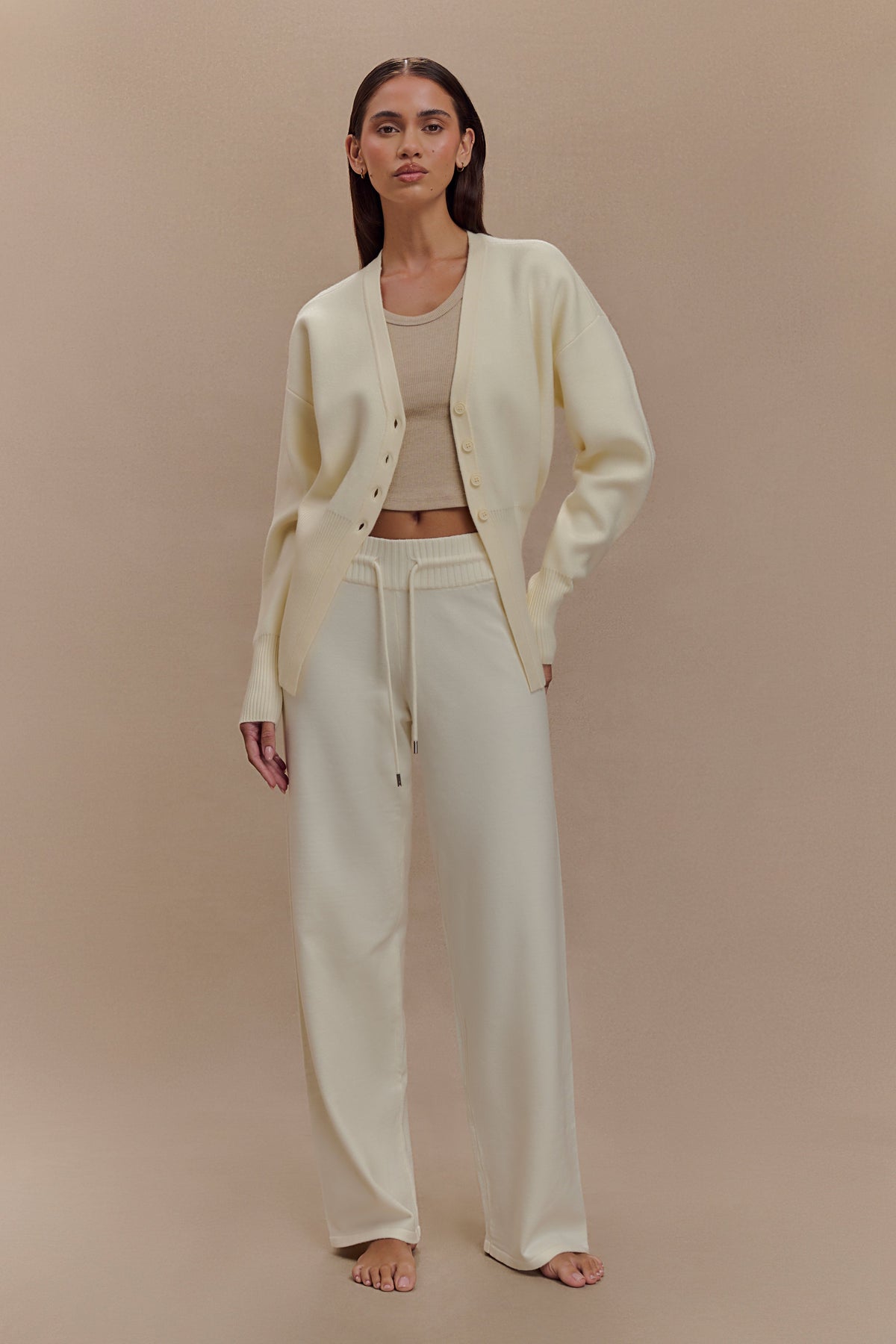 Alexia Buttoned Oversized Cardigan - Ivory #6