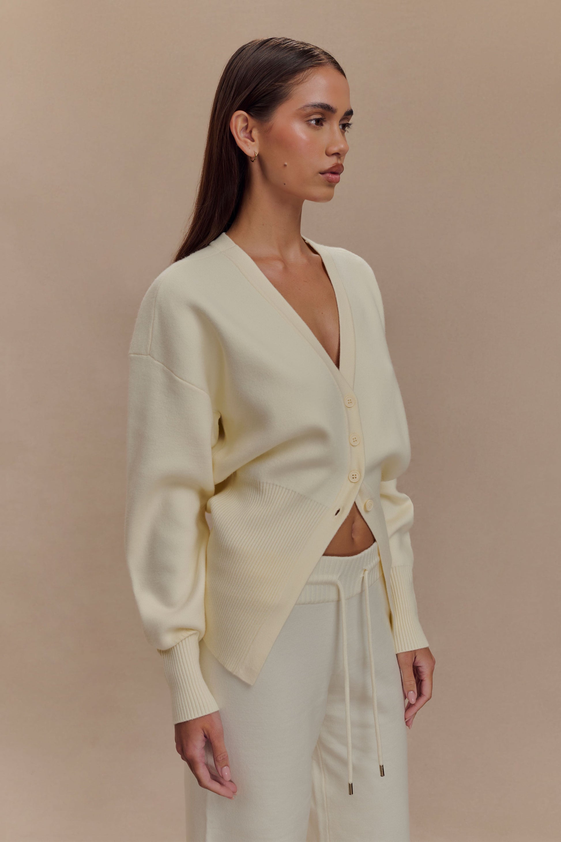Alexia Buttoned Oversized Cardigan - Ivory #4