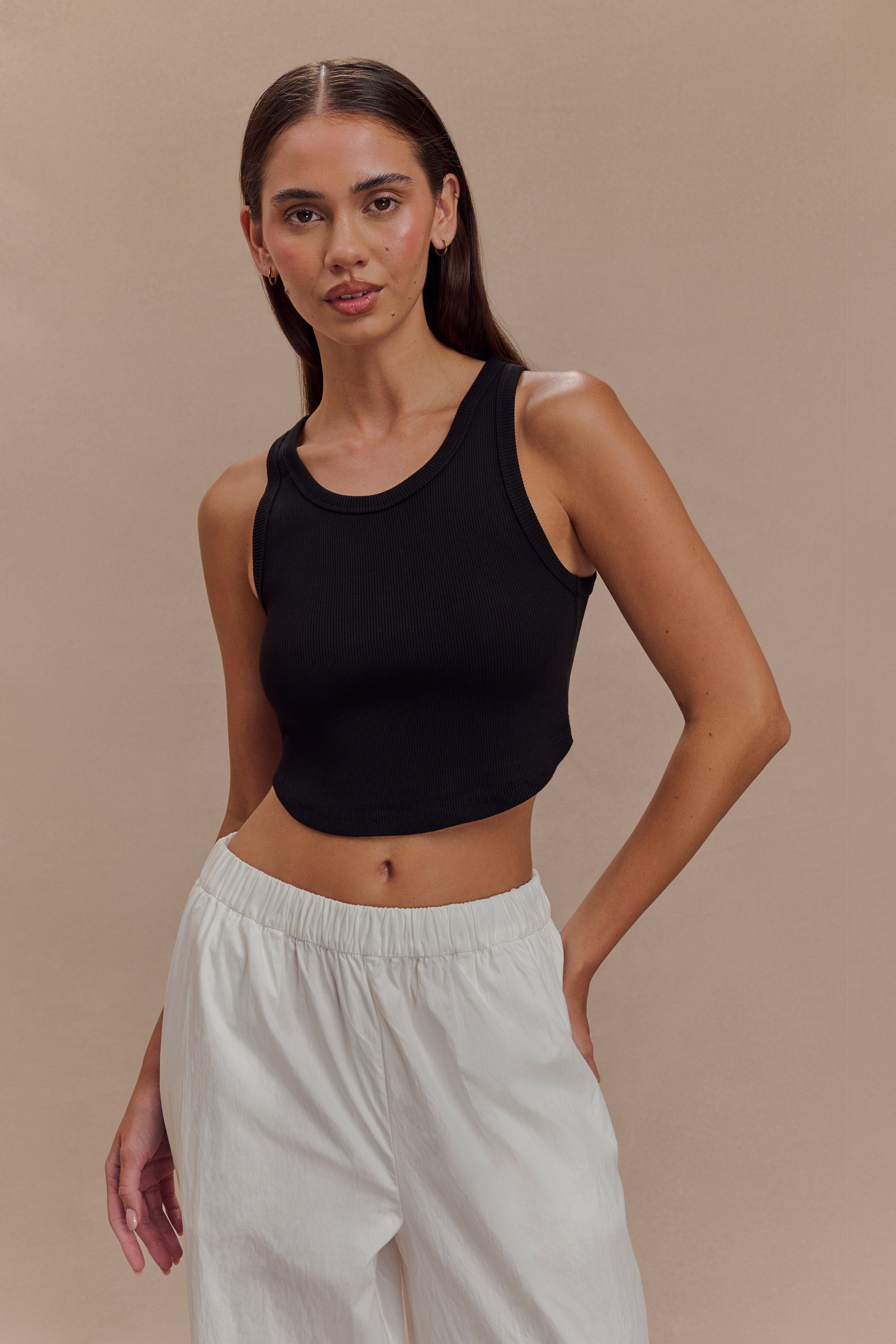 美品✨SHINYAKOZUKA TANKTOP BLACK Mサイズ Morgana Ribbed Tank Top - Black | MESHKI UK