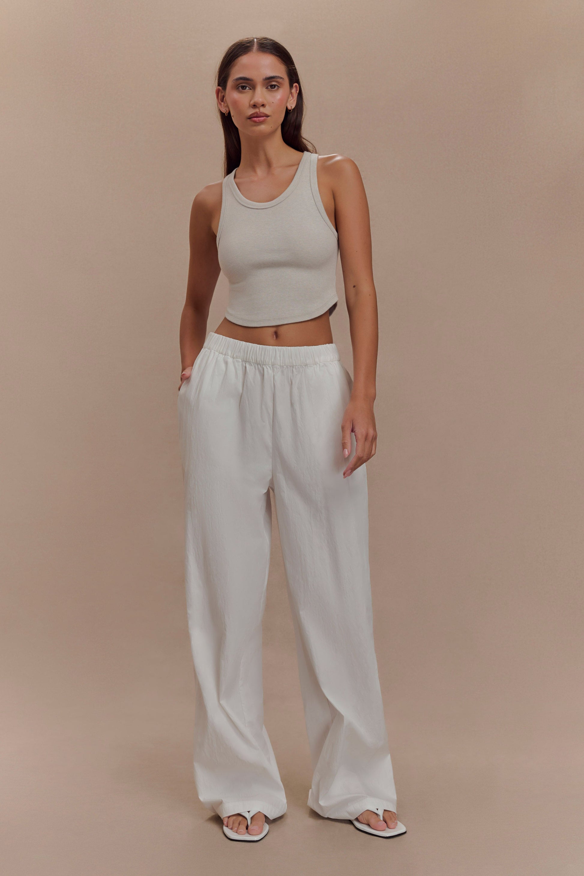 Campbell Cotton Wide Leg Pants - White #7