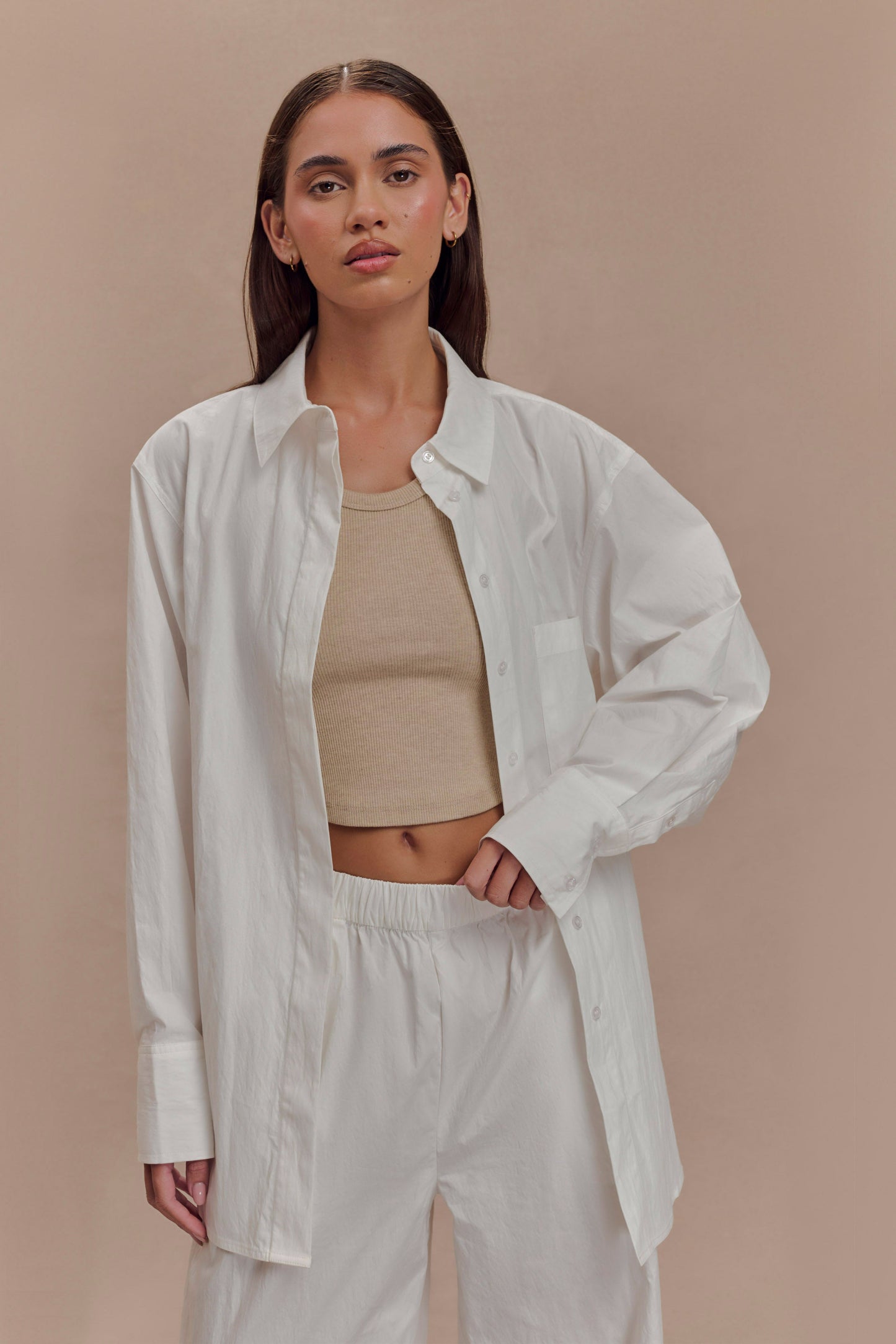 Campbell Cotton Oversized Shirt - White