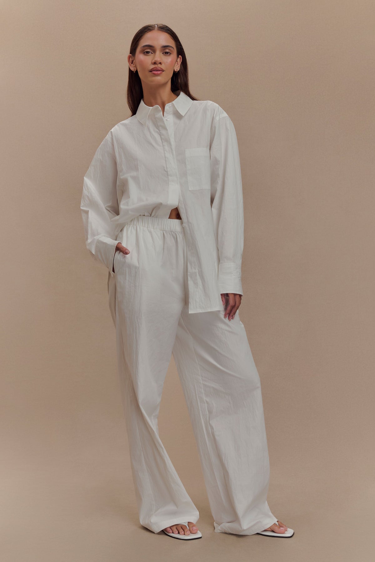 Campbell Cotton Oversized Shirt - White #9