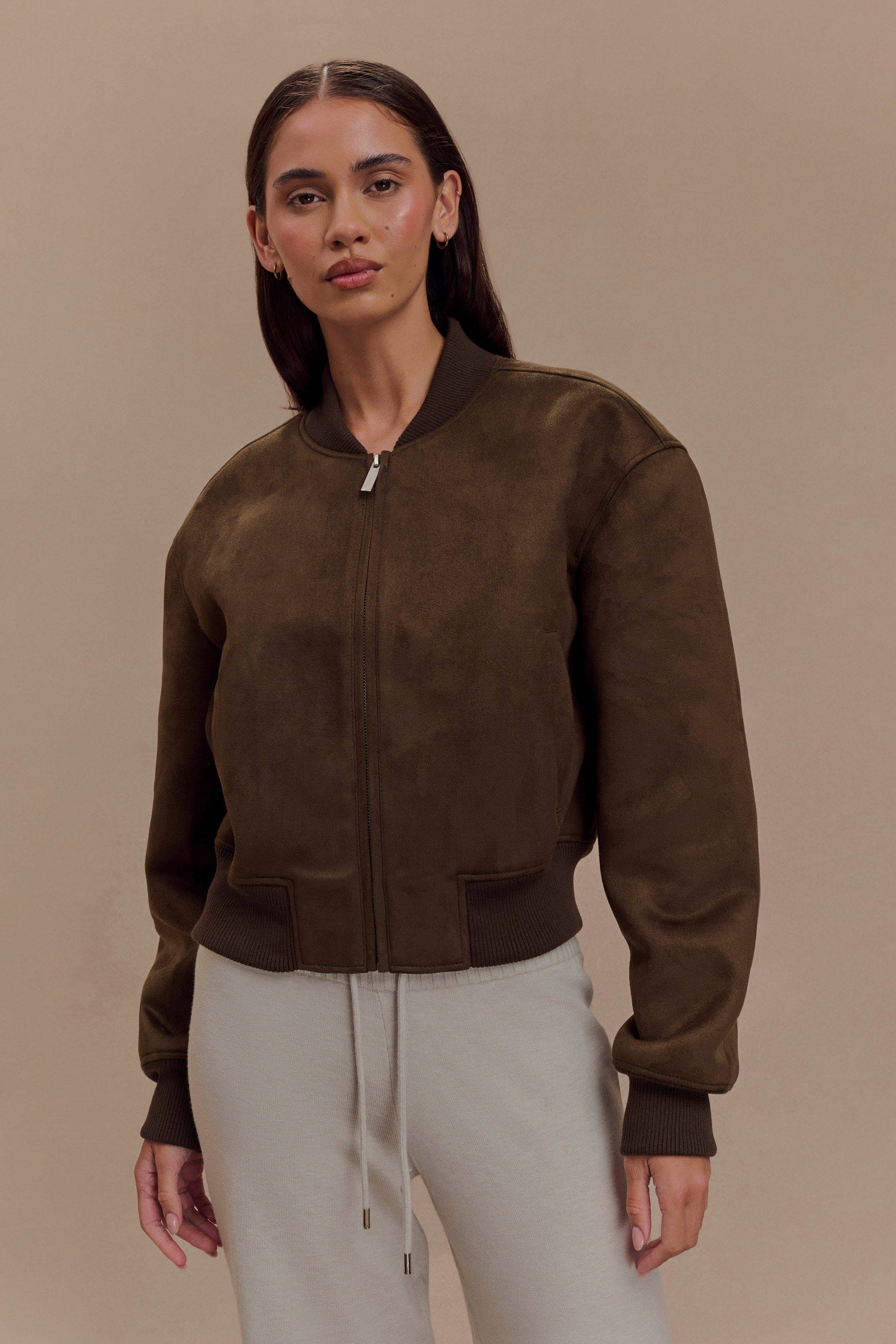 Rudy Suede Bomber Jacket - Chocolate #4