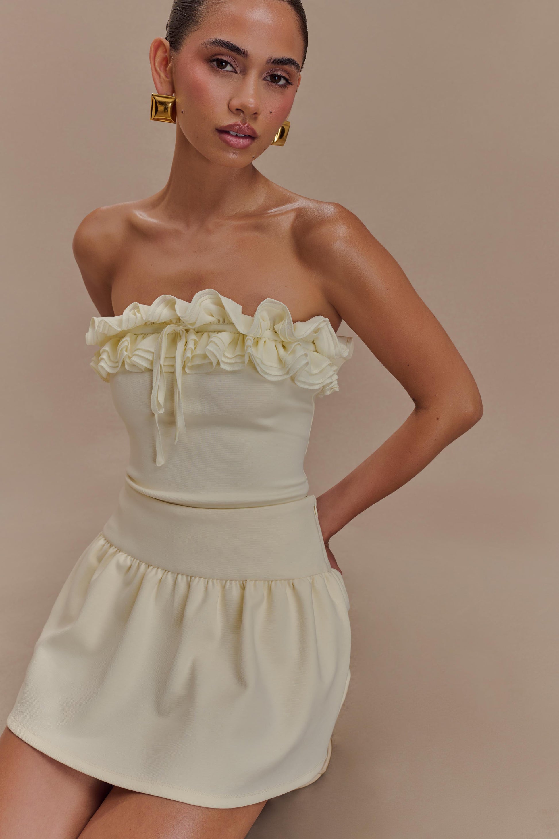 Jennie Ruffle Off Shoulder Top - Ivory #3