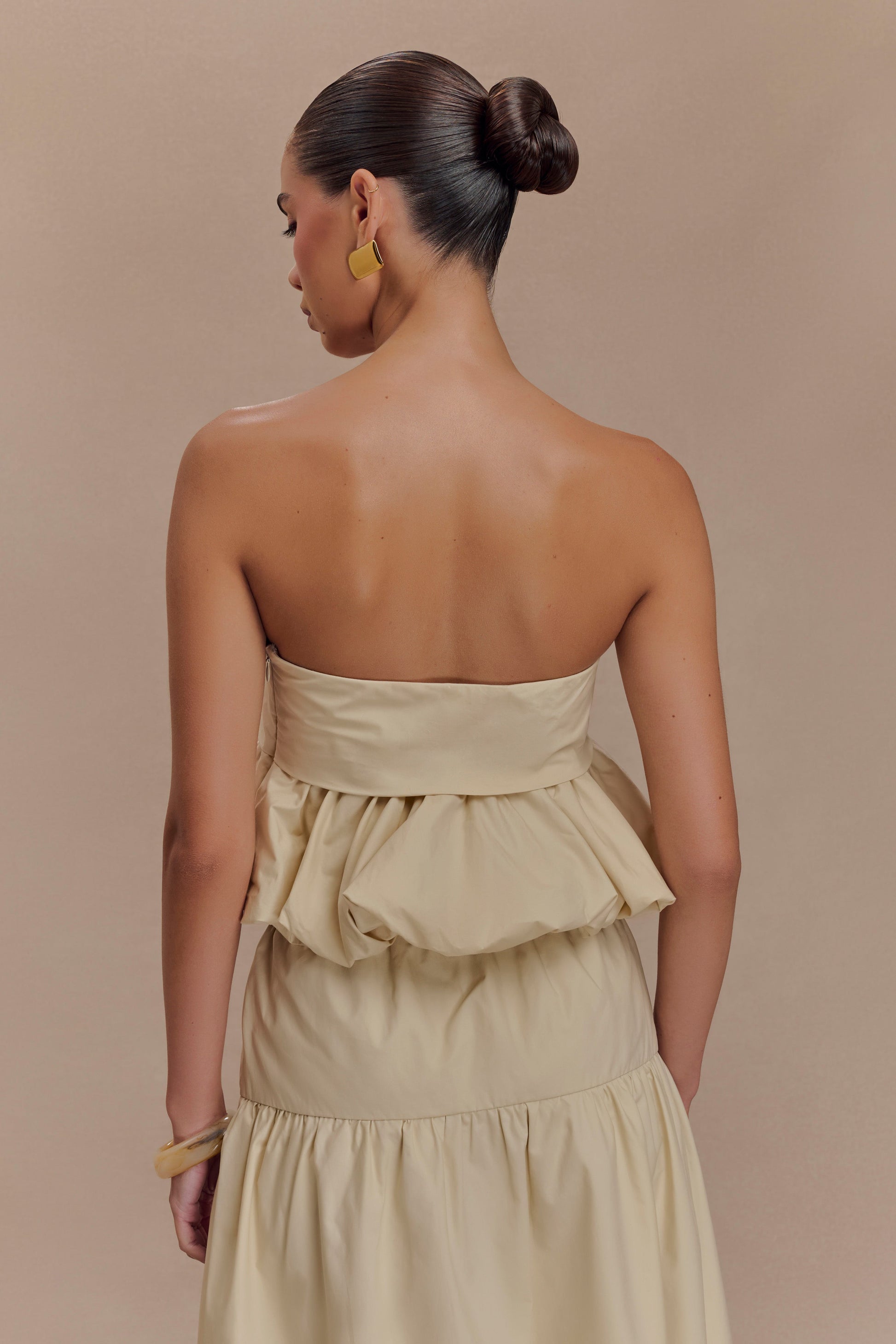 Amirah Strapless Bubble Crop Top - Nude #3