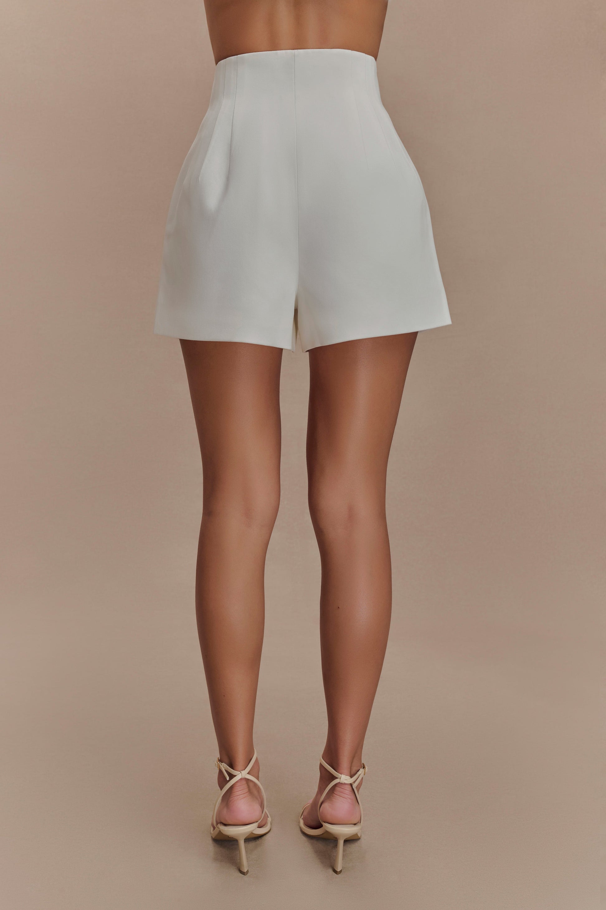 Silas High Waist Shorts - White #2
