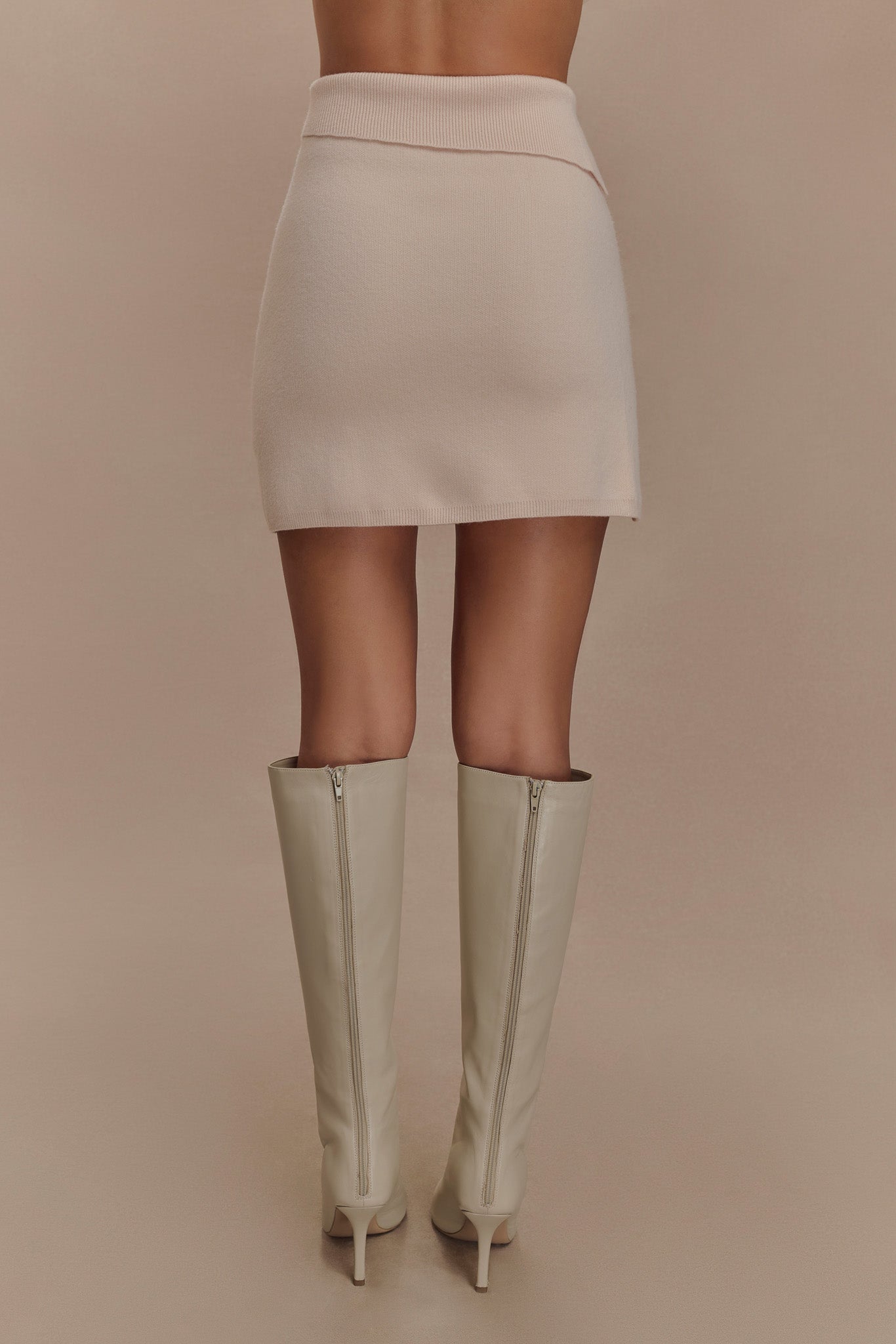 Annabelle Knit Mini Skirt - Cream #6
