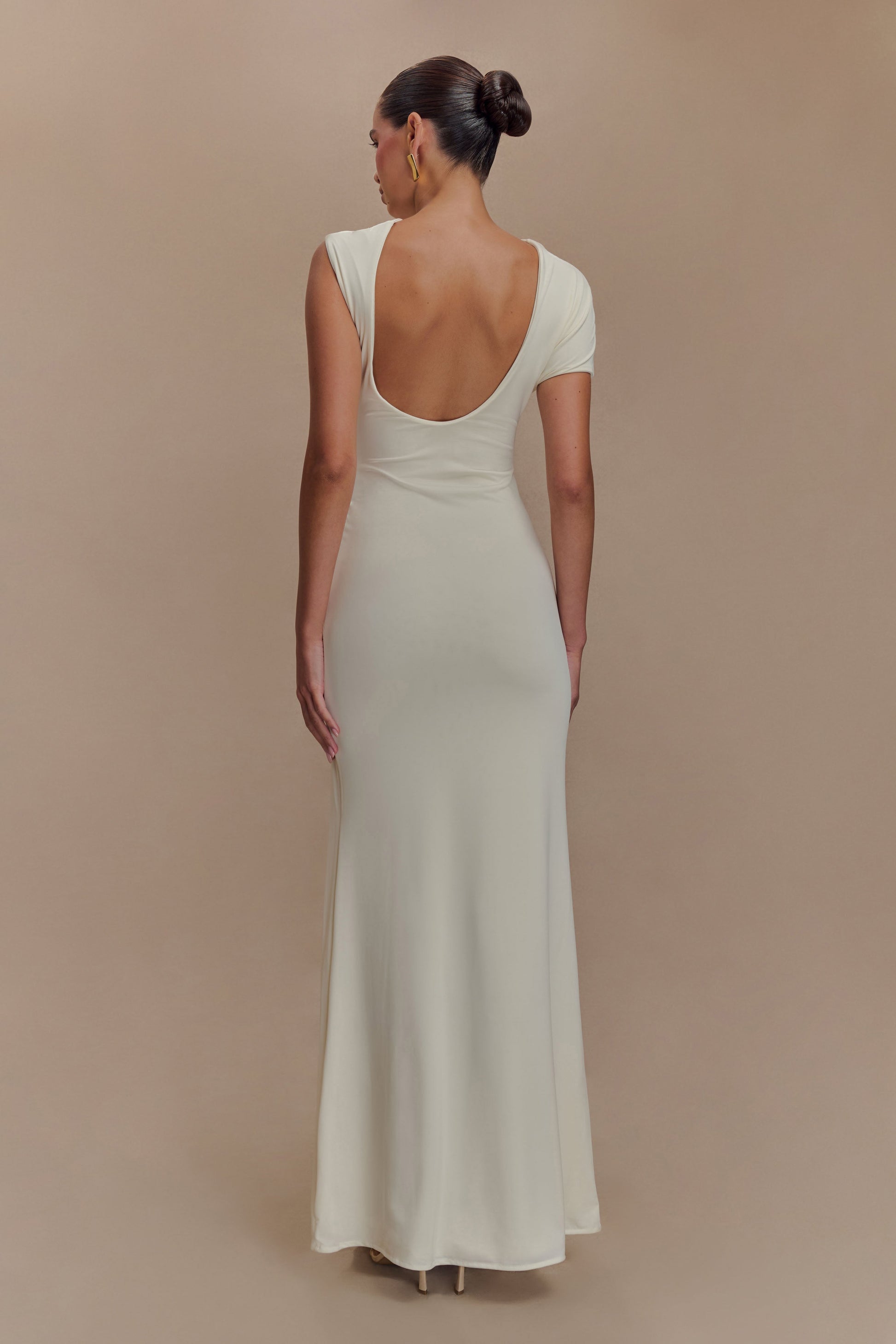 Kaida Slinky Maxi Dress With Hardware - Ivory #3