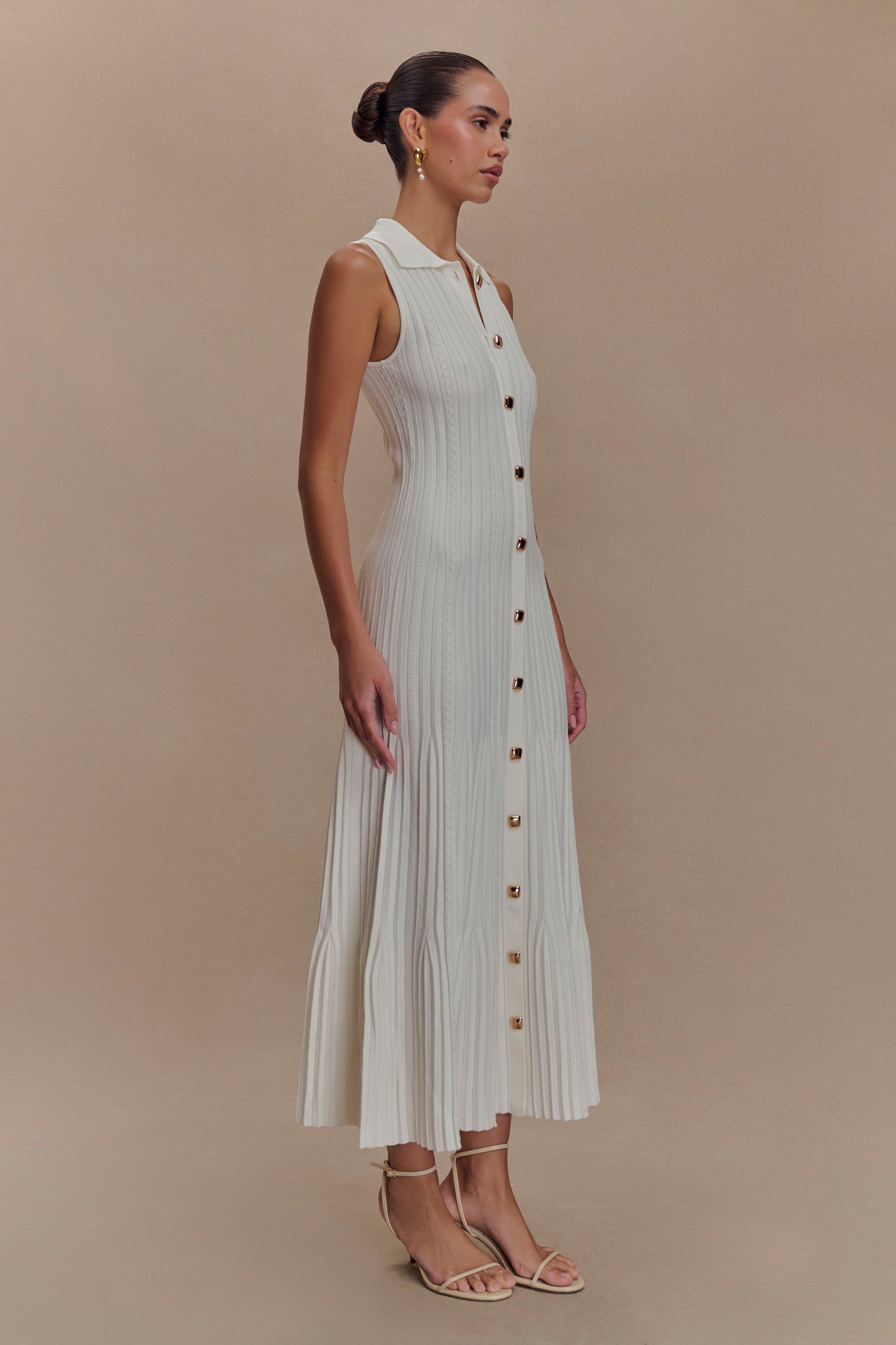 Margie Sleeveless Knit Midi Dress - White #3