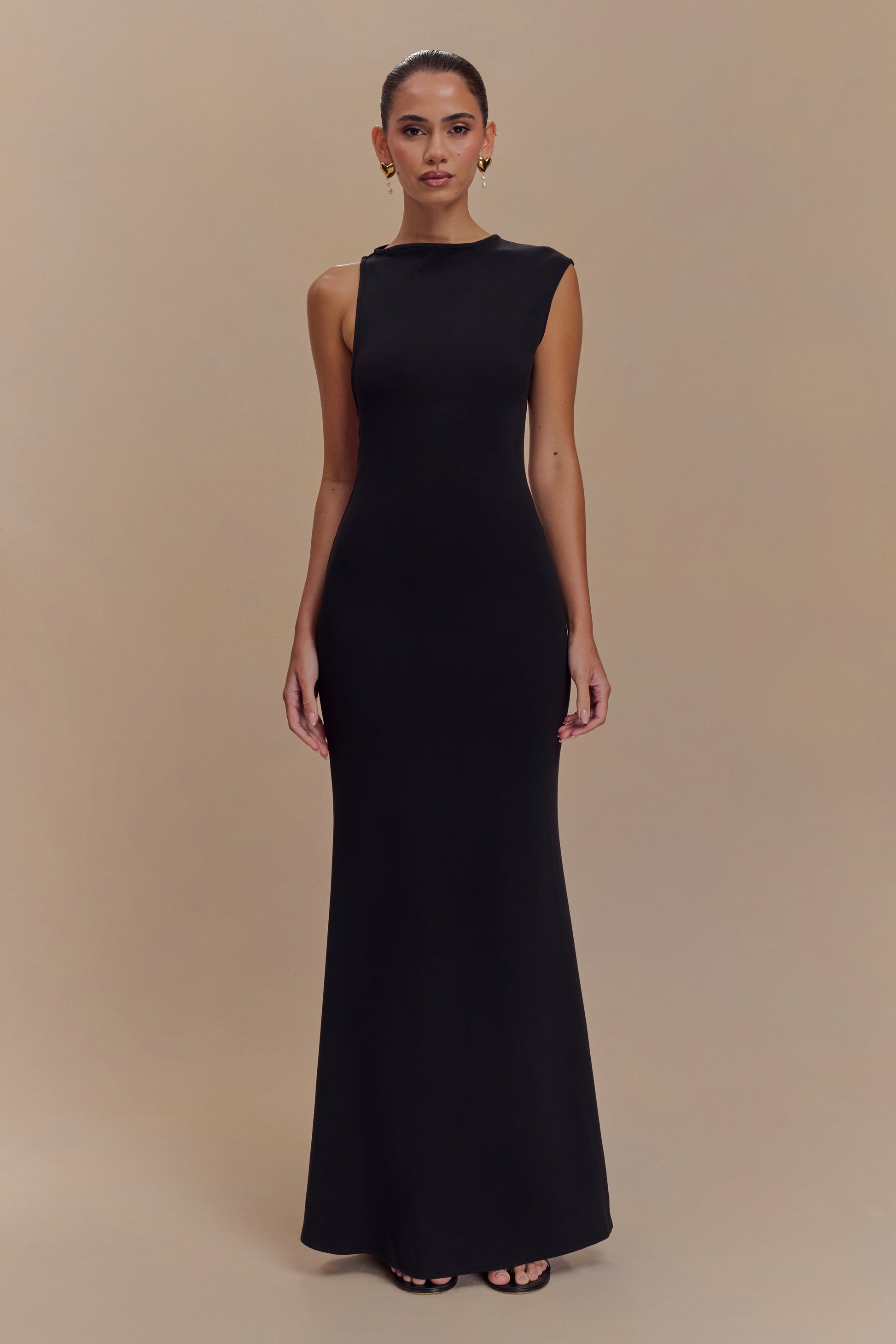 Katerina Scuba Jersey Cut Out Maxi Dress - Black #5