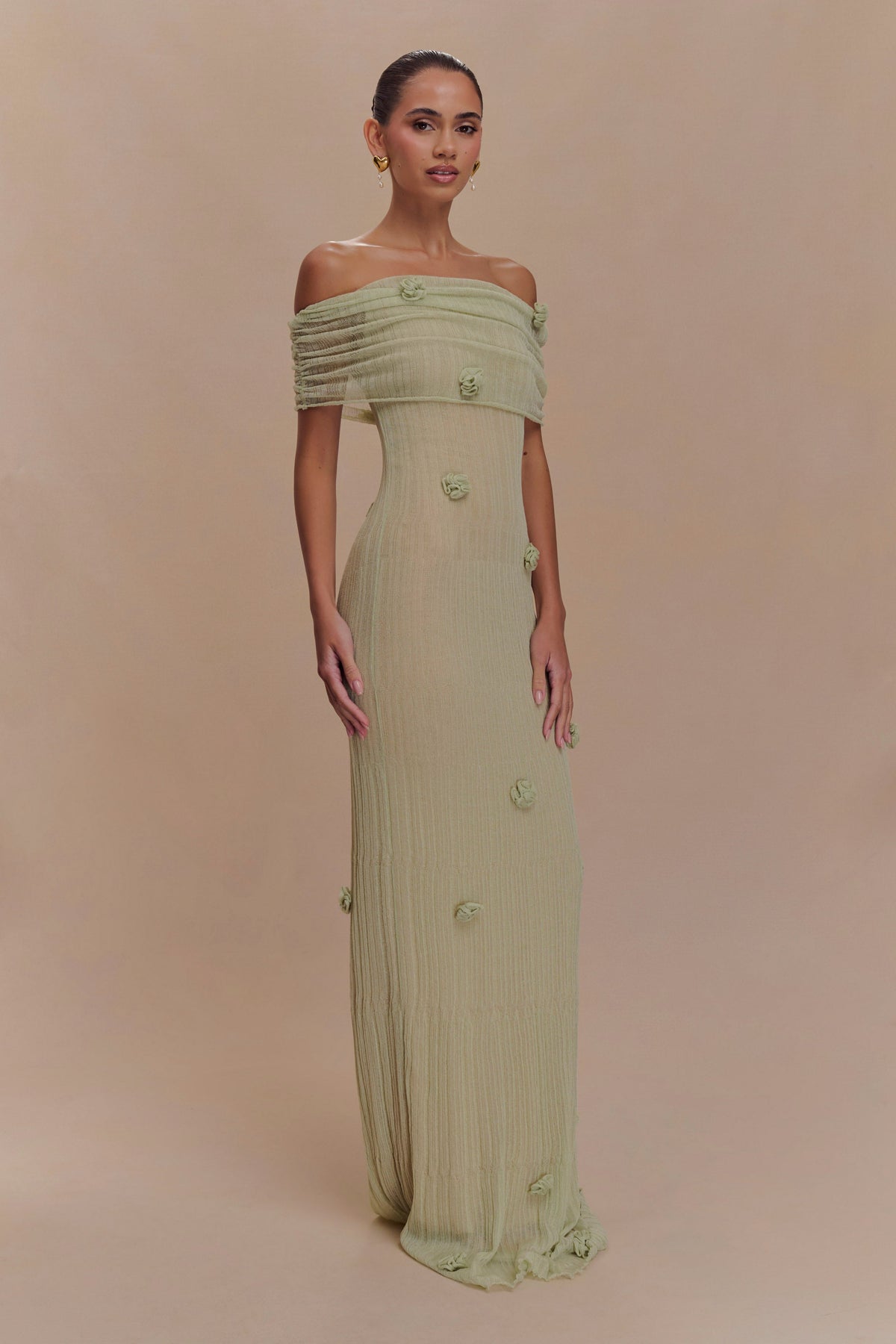 Brynn Orchid Knit Maxi Dress - Pastel Green #4
