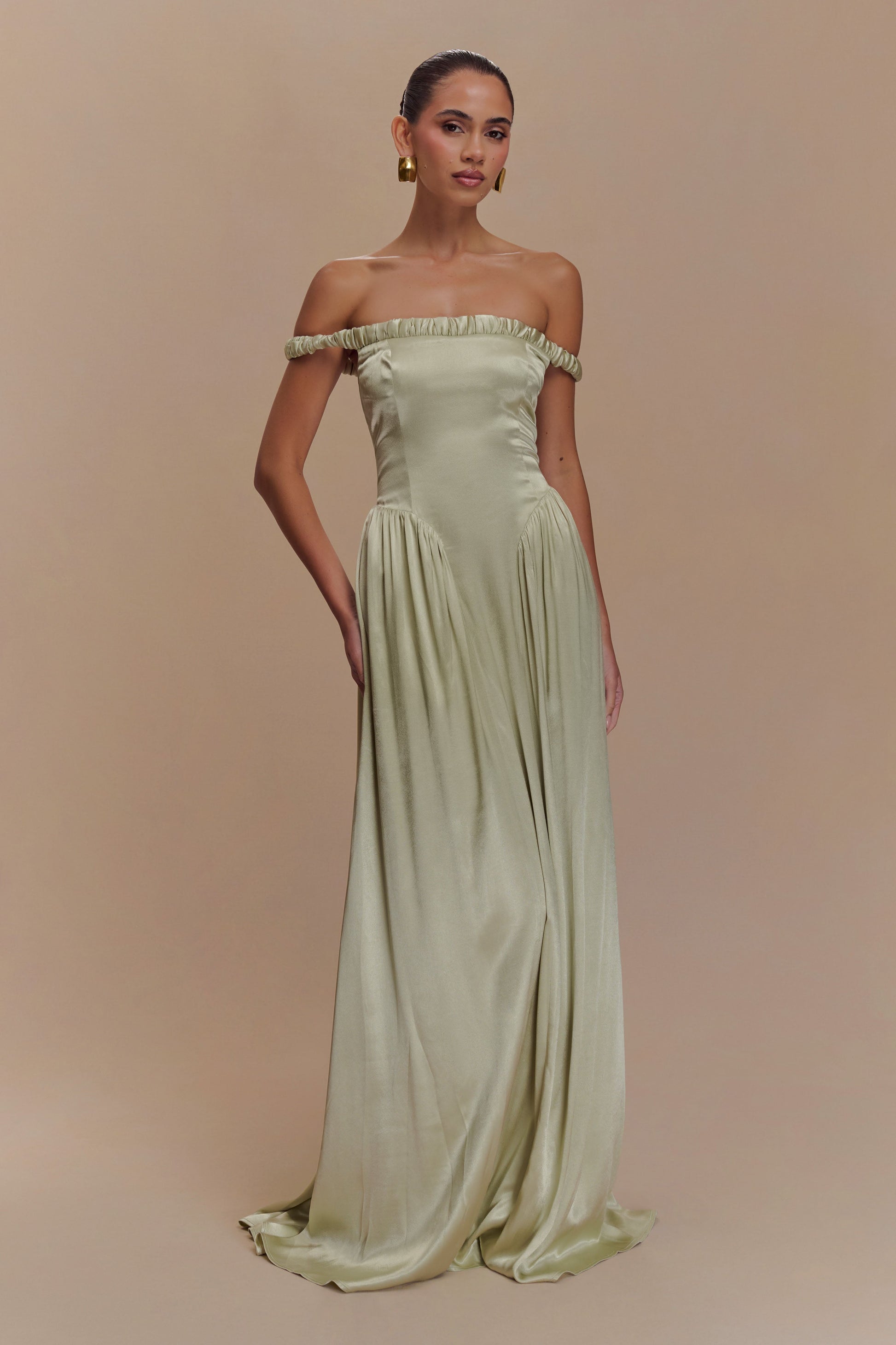 Coco Dropped Waist Maxi Dress - Sage #4