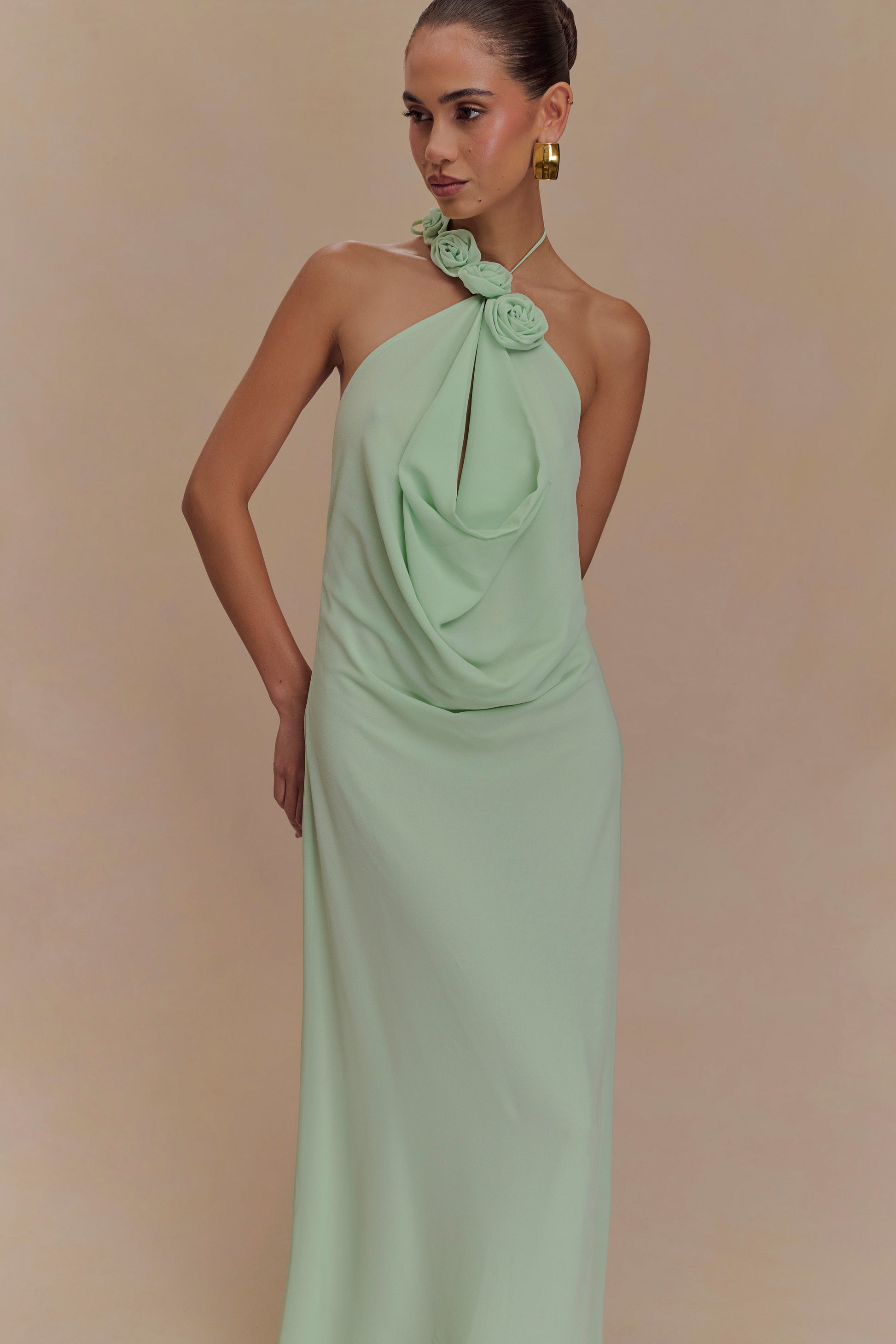 Rosalia Cowl Neck Maxi Dress - Sage #5
