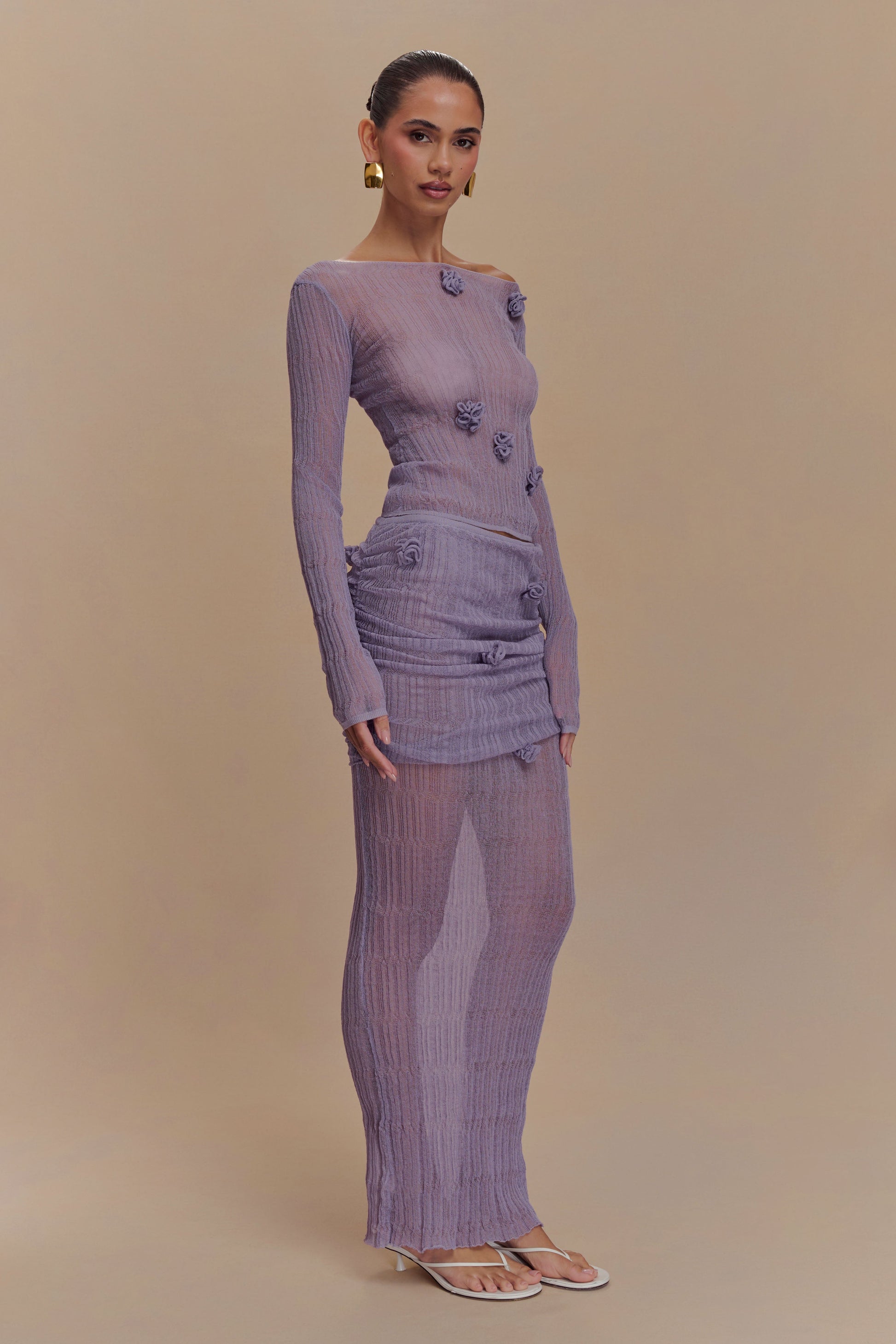 Orianna Orchid Long Sleeve Knit Top - Orchid #4