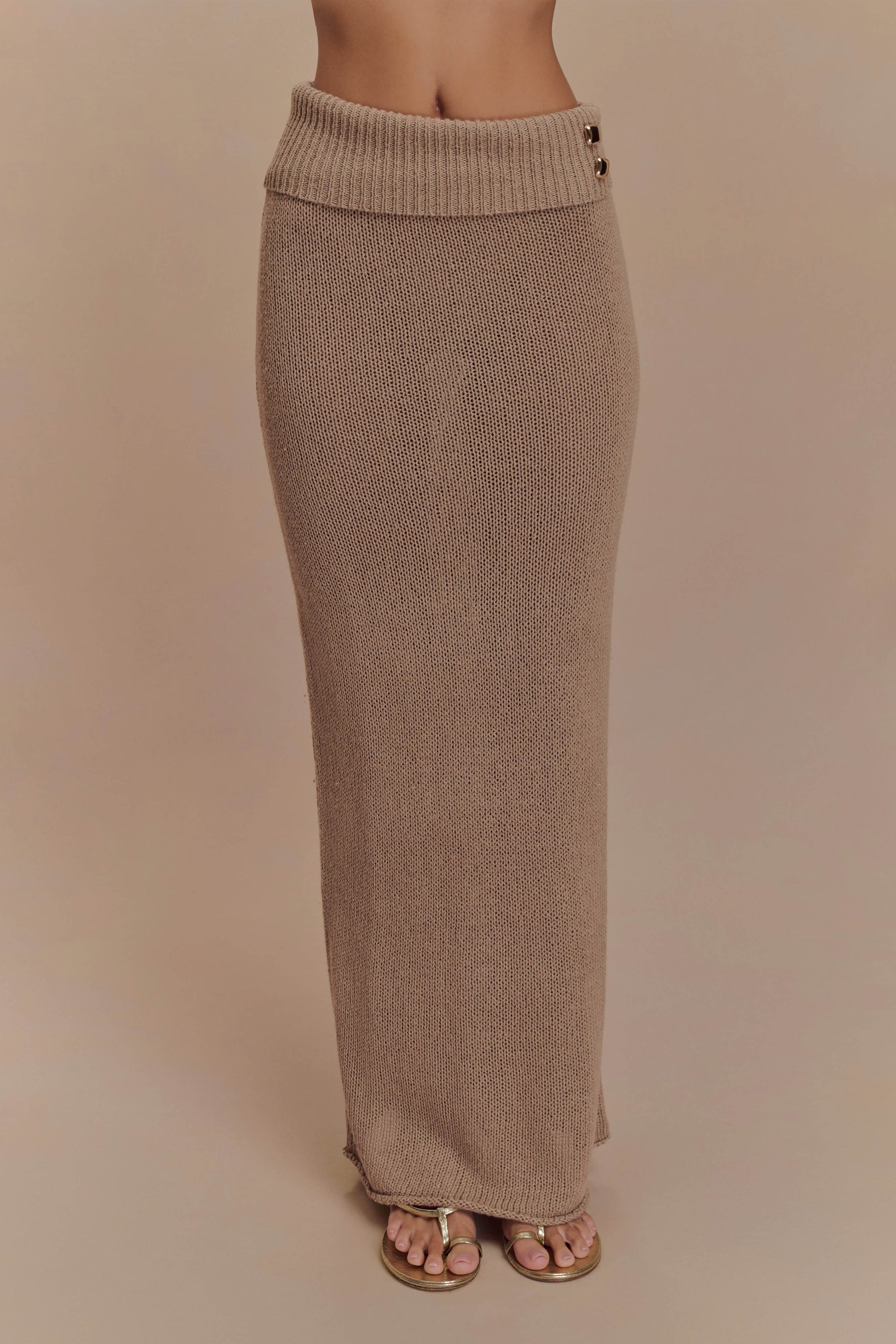 Sloane Knit Maxi Skirt - Latte #5