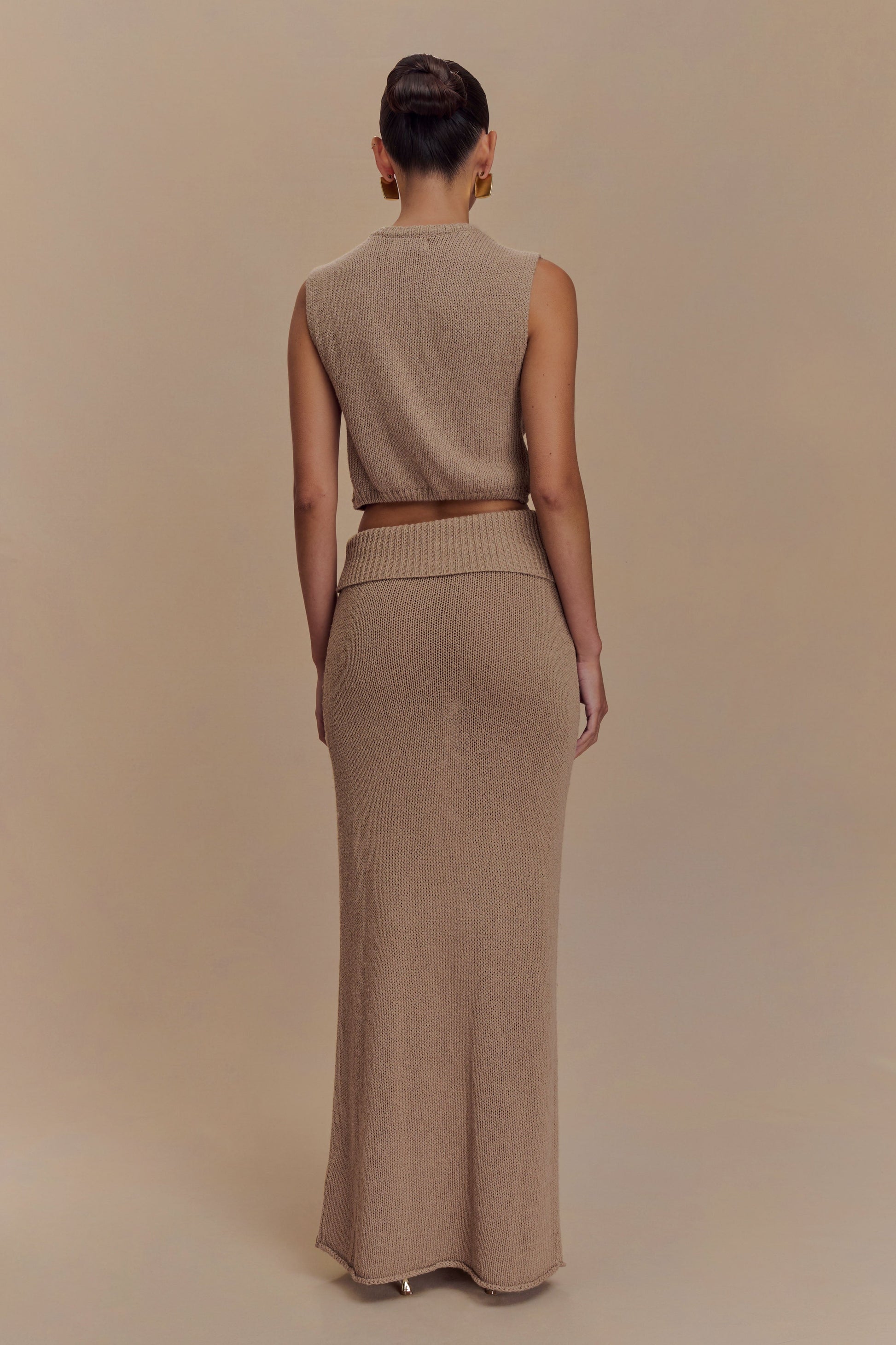 Sloane Knit Maxi Skirt - Latte #3