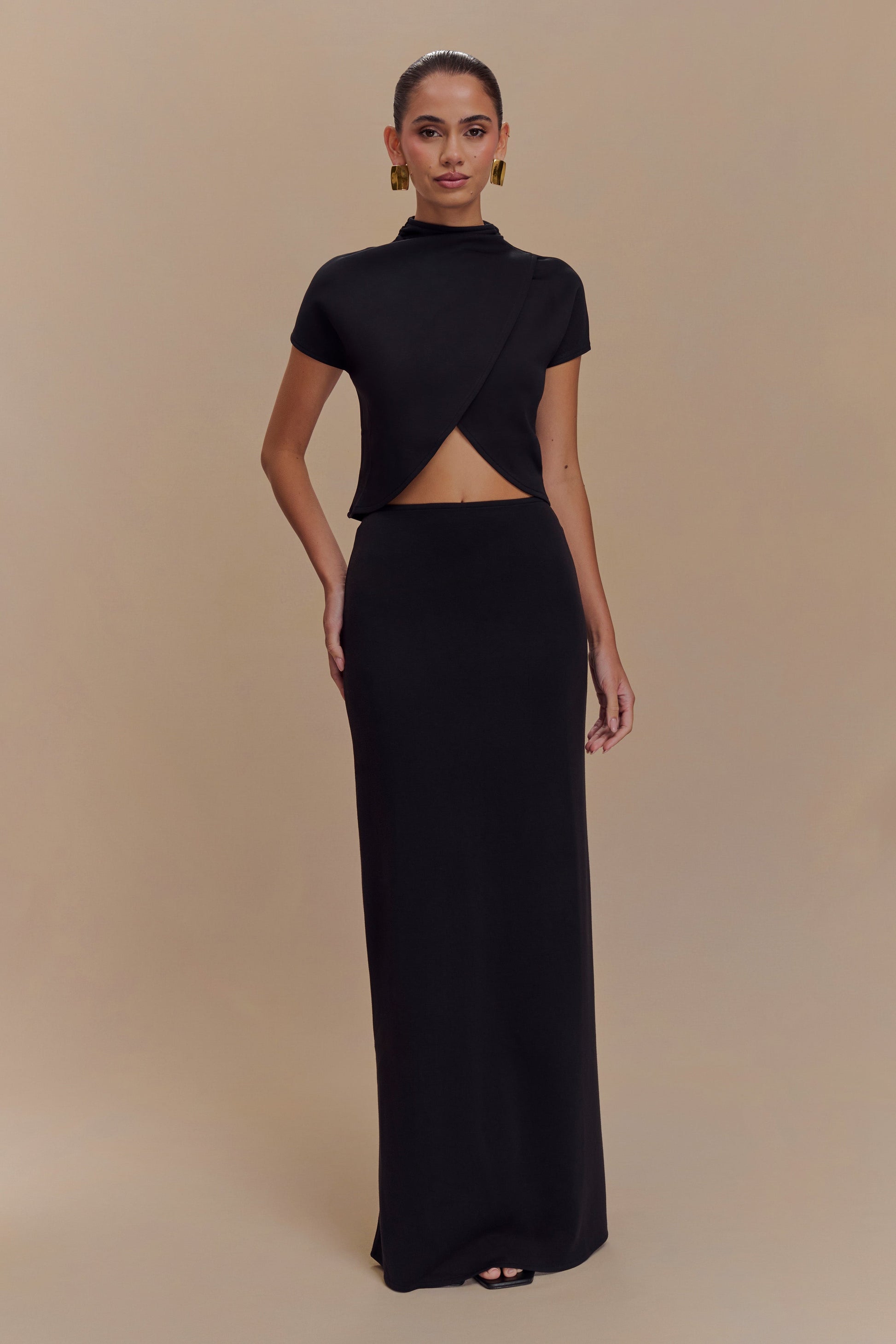 Eris Scuba Jersey Maxi Skirt - Black #2