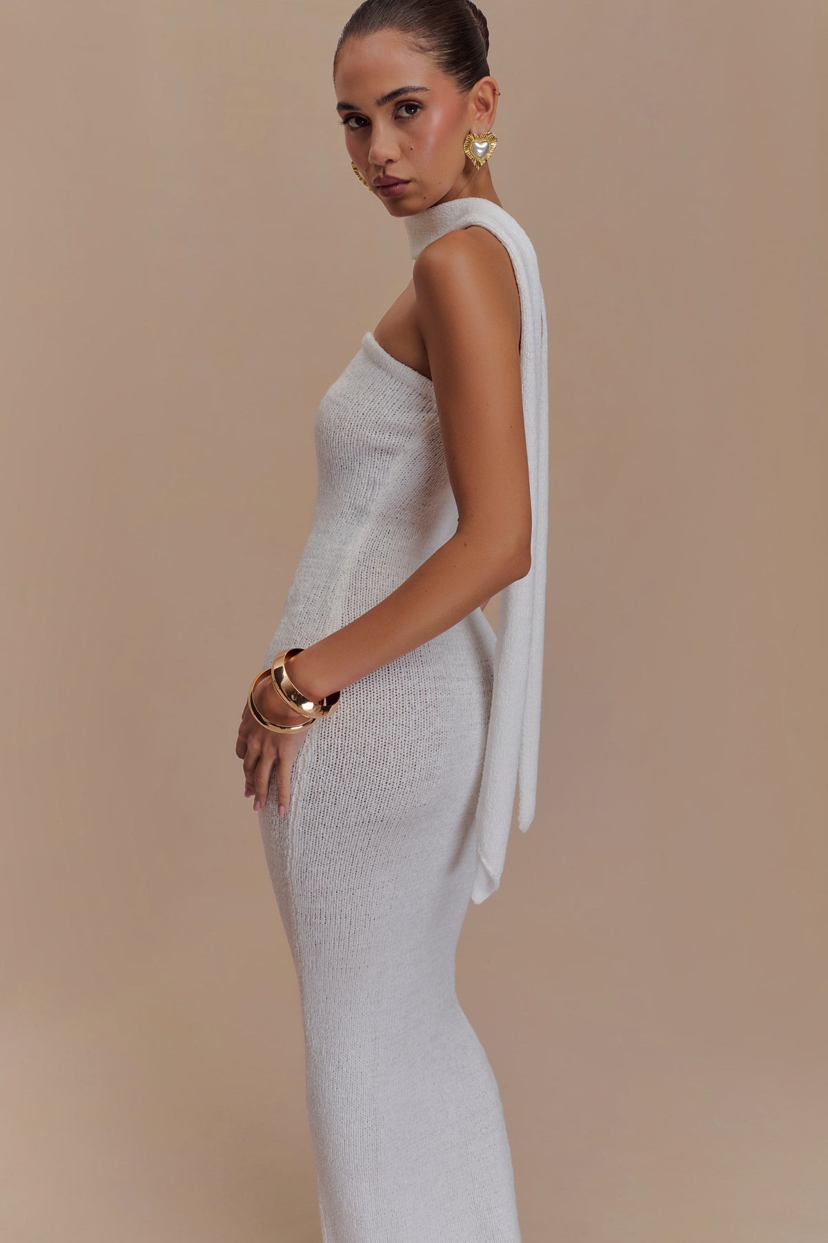 Andrea Strapless Knit Maxi Dress - White #3