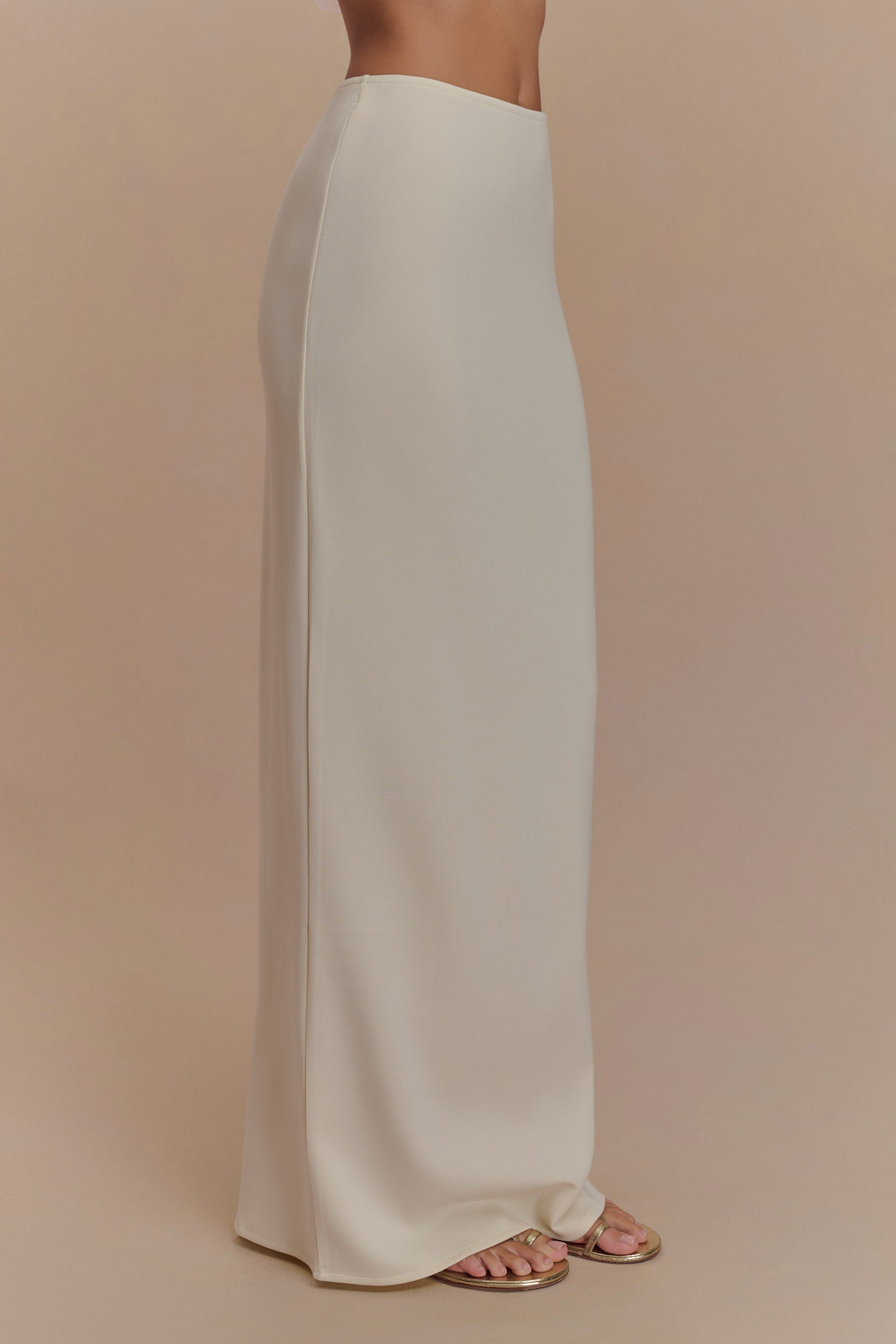 Eris Scuba Jersey Maxi Skirt - Ivory #5