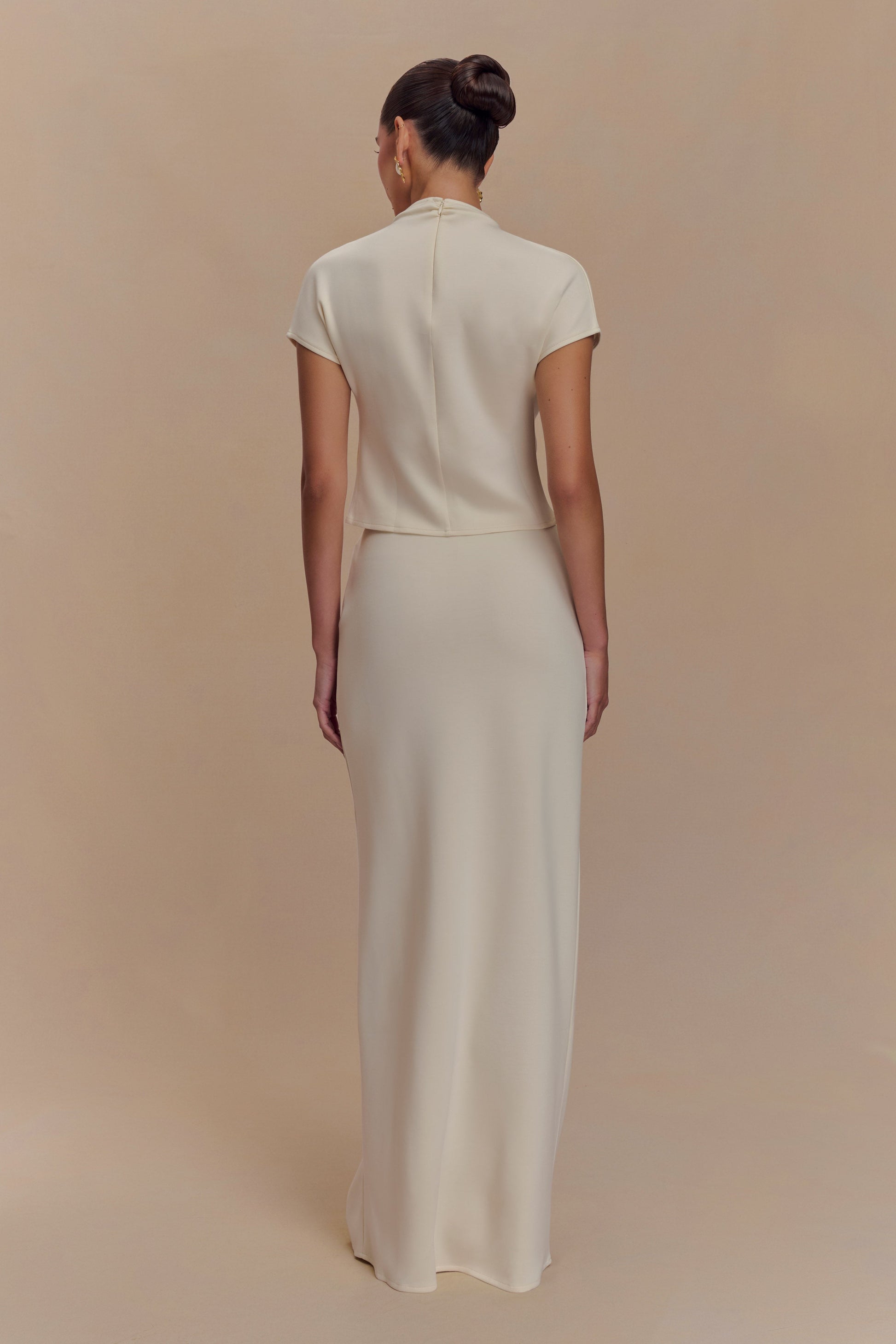 Eris Scuba Jersey Maxi Skirt - Ivory #2