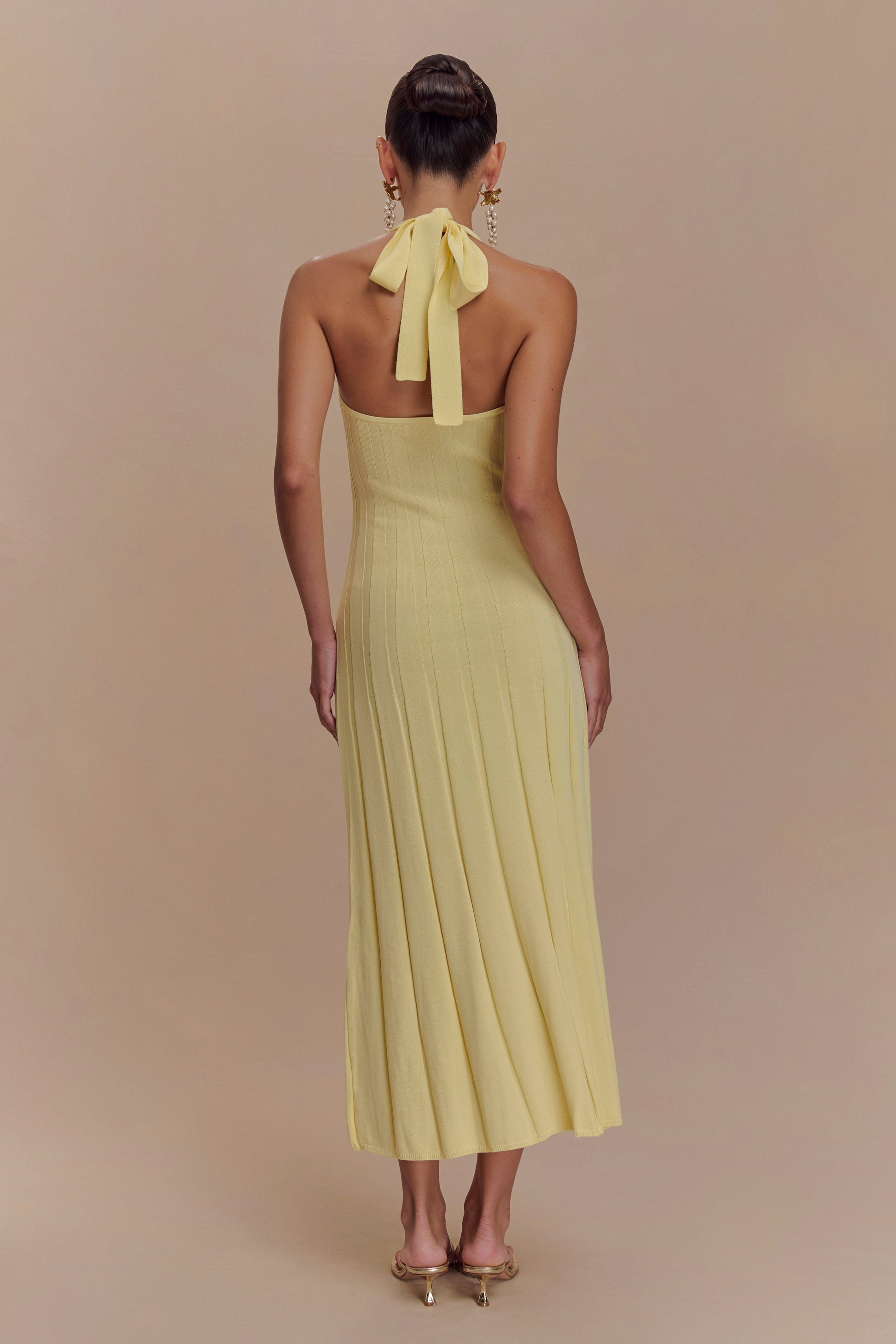 Jacqui Halter Knit Midi Dress - Lemon #2