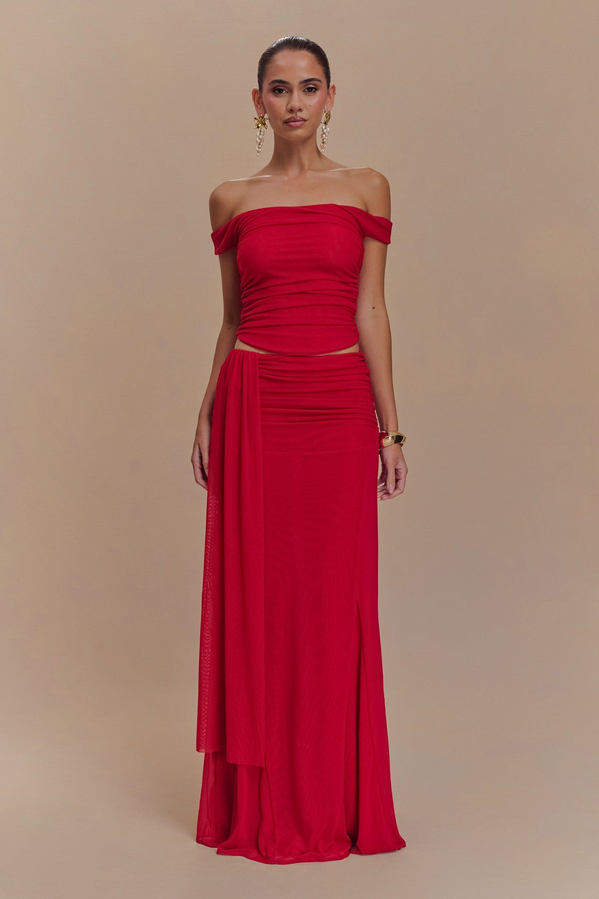 Arna Mesh Maxi Skirt - Ruby #8