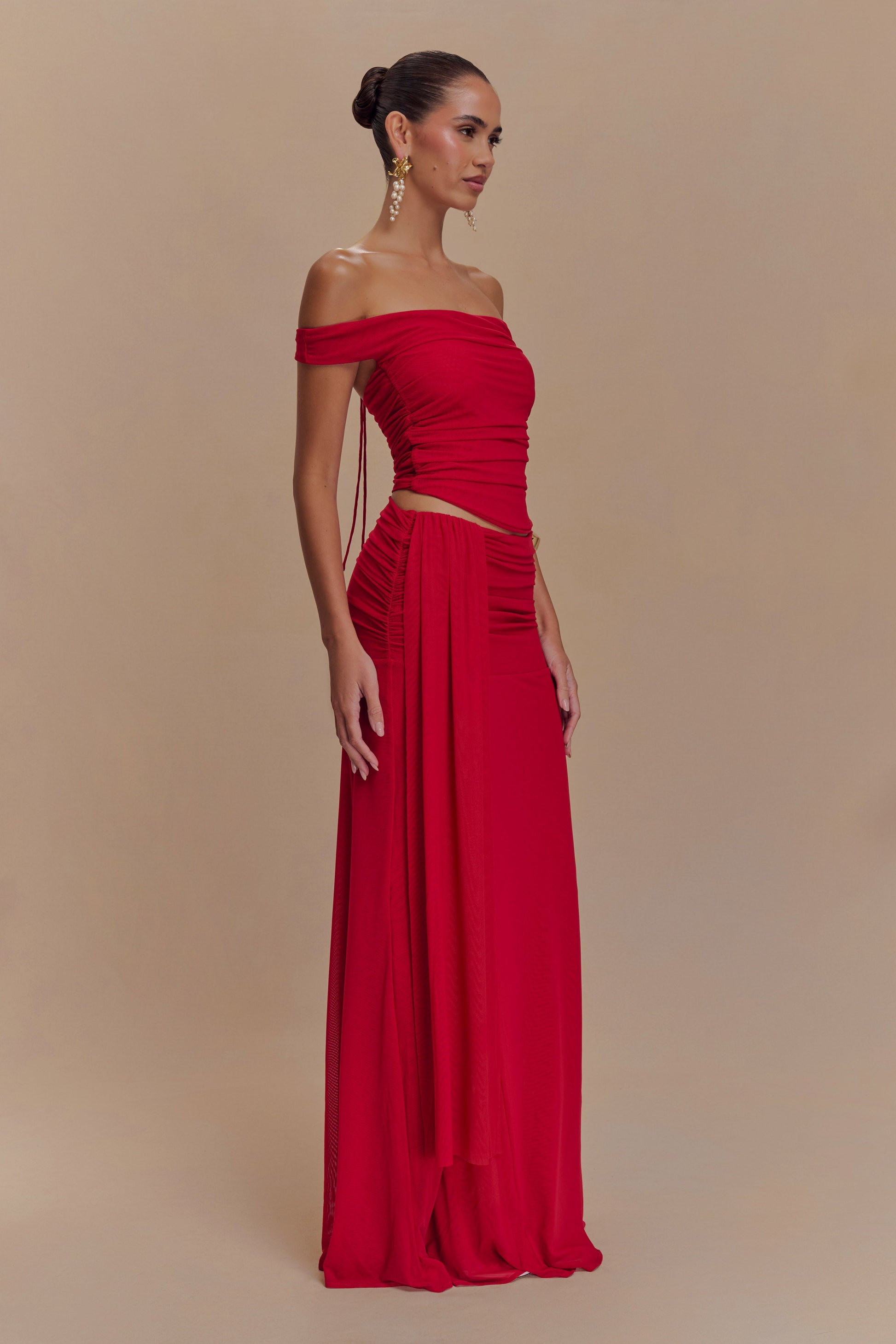 Arna Mesh Maxi Skirt - Ruby #7