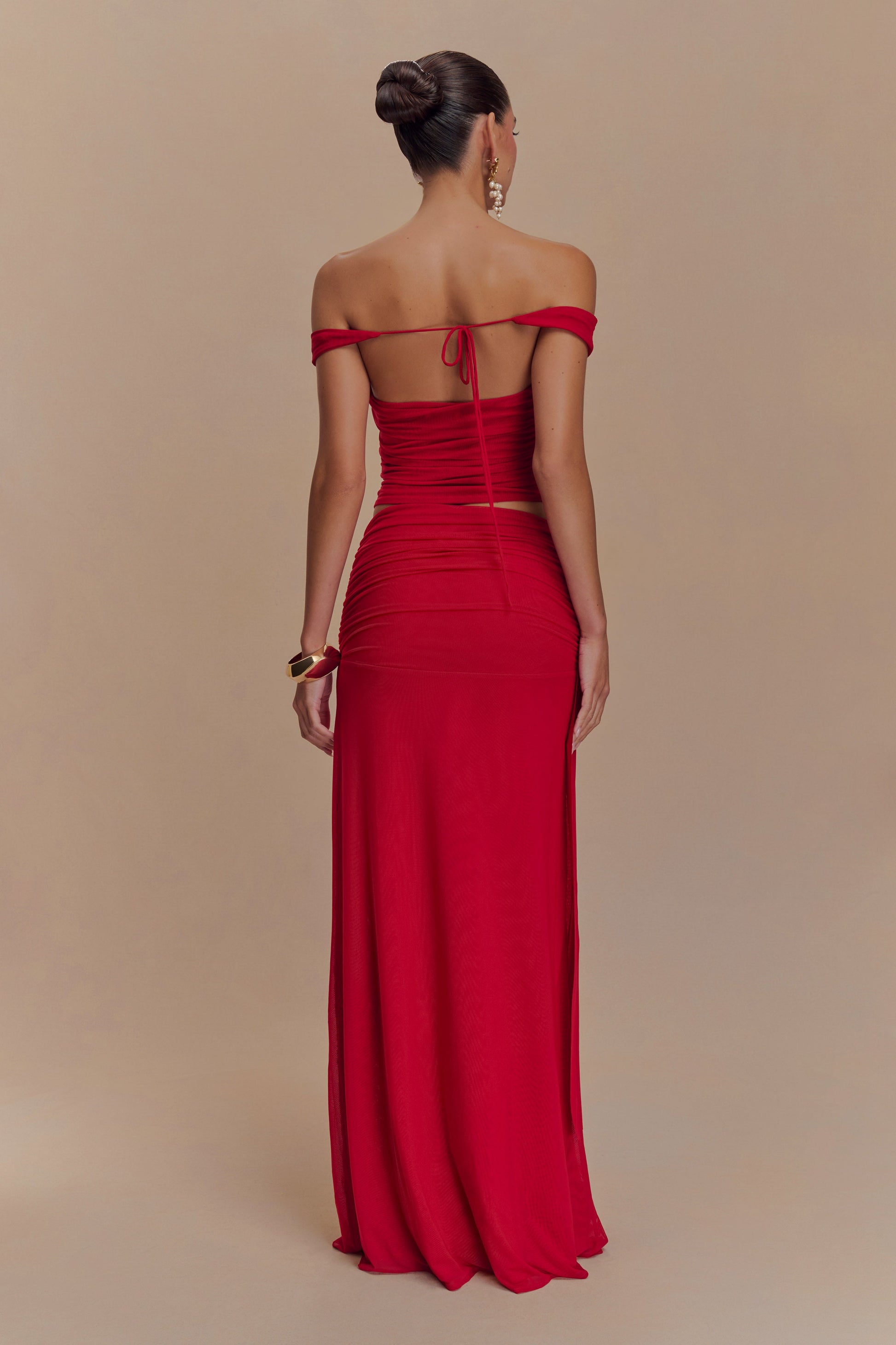 Arna Mesh Maxi Skirt - Ruby #3