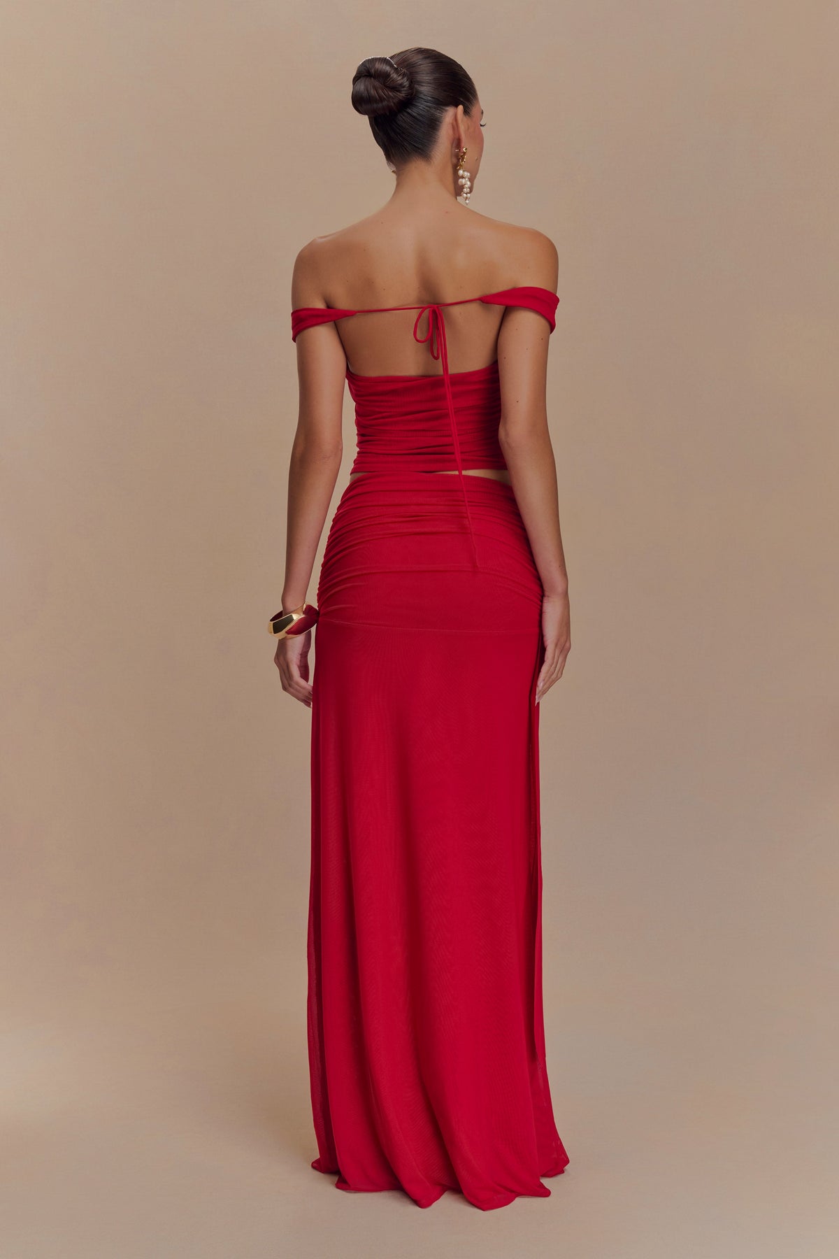 Arna Mesh Maxi Skirt - Ruby #3